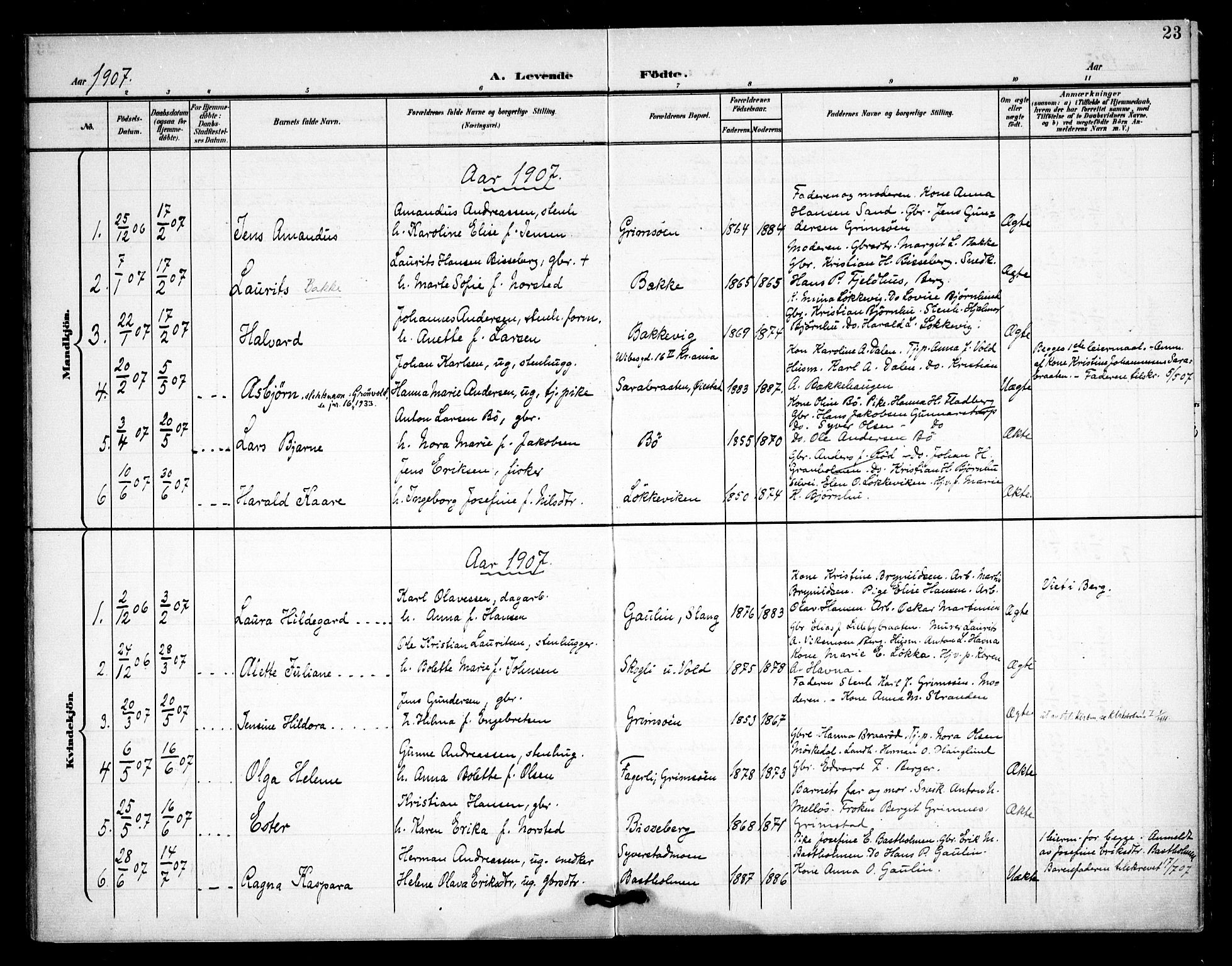 Skjeberg prestekontor Kirkebøker, AV/SAO-A-10923/F/Fc/L0002: Parish register (official) no. III 2, 1898-1915, p. 23