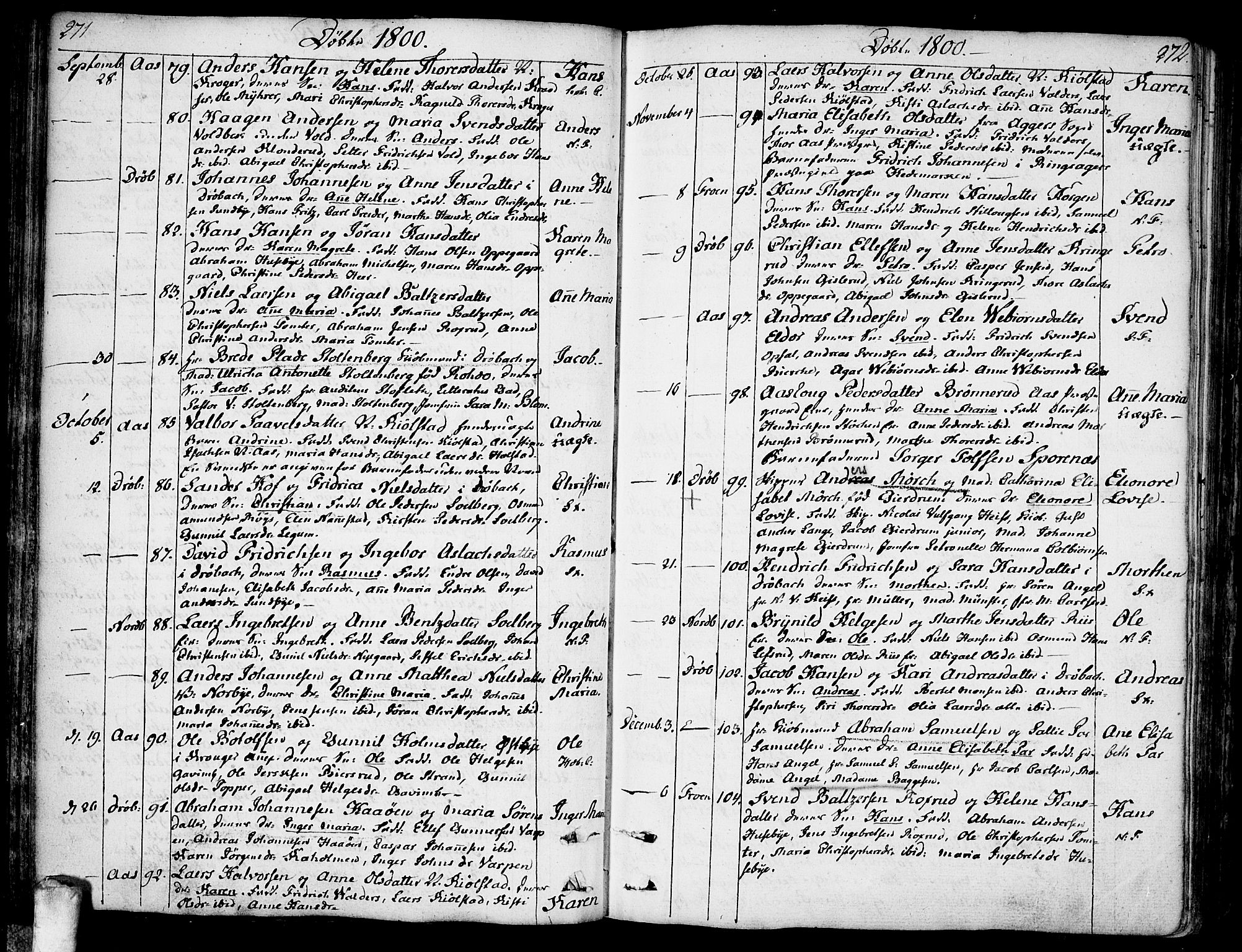 Ås prestekontor Kirkebøker, SAO/A-10894/F/Fa/L0002: Parish register (official) no. I 2, 1778-1813, p. 271-272