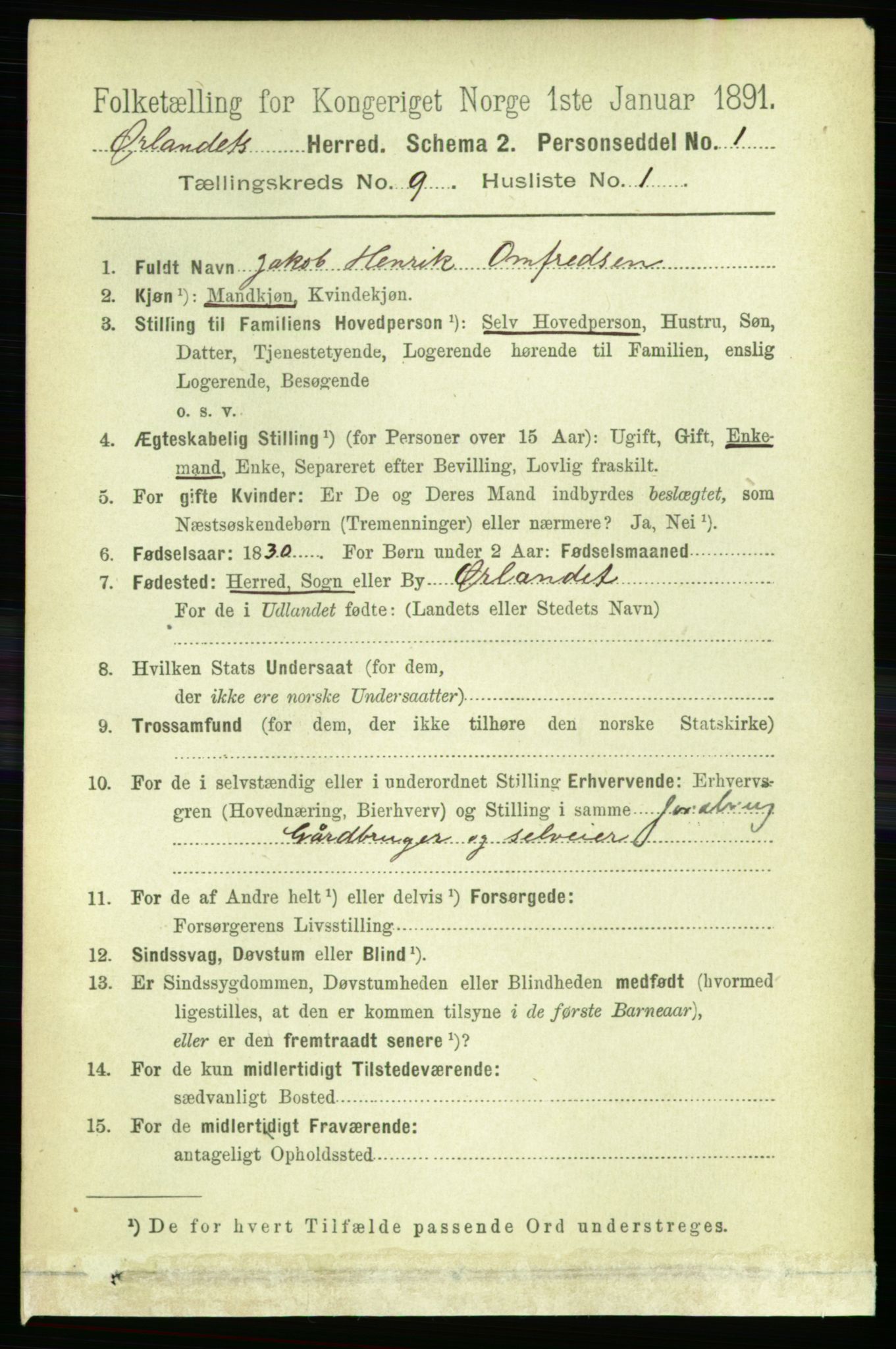 RA, 1891 census for 1621 Ørland, 1891, p. 3795