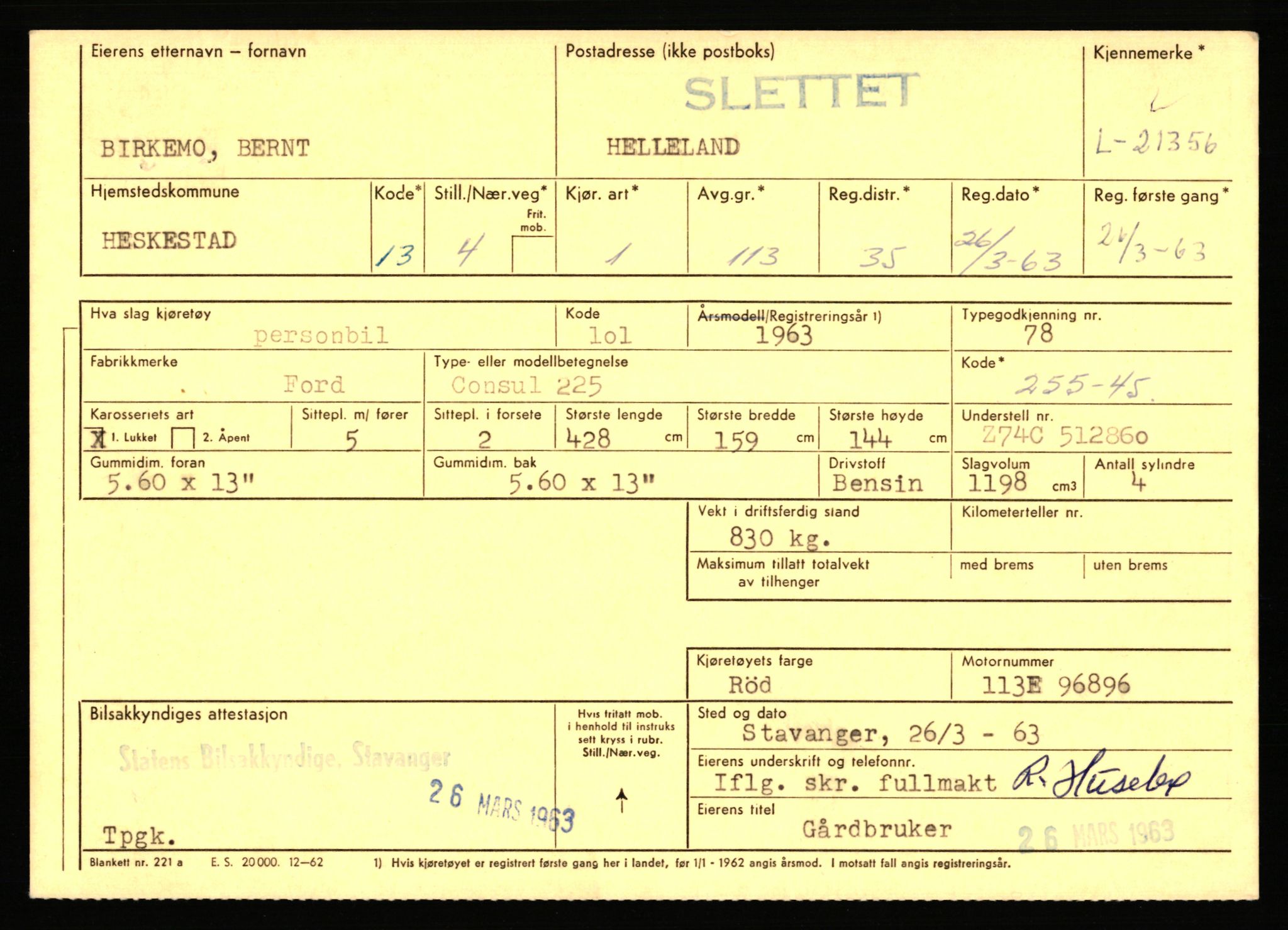 Stavanger trafikkstasjon, AV/SAST-A-101942/0/F/L0037: L-20500 - L-21499, 1930-1971, p. 2079