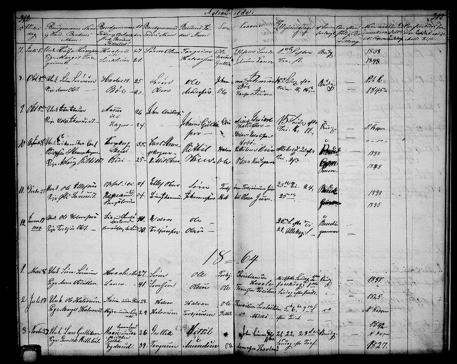 Hjartdal kirkebøker, SAKO/A-270/G/Ga/L0002: Parish register (copy) no. I 2, 1854-1888, p. 312-313