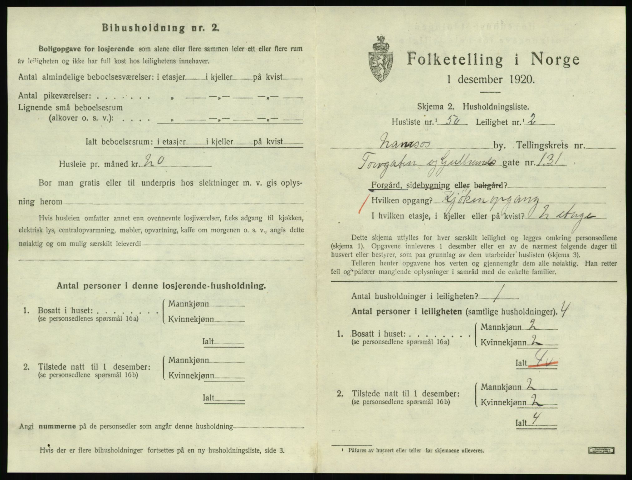 SAT, 1920 census for Namsos, 1920, p. 967