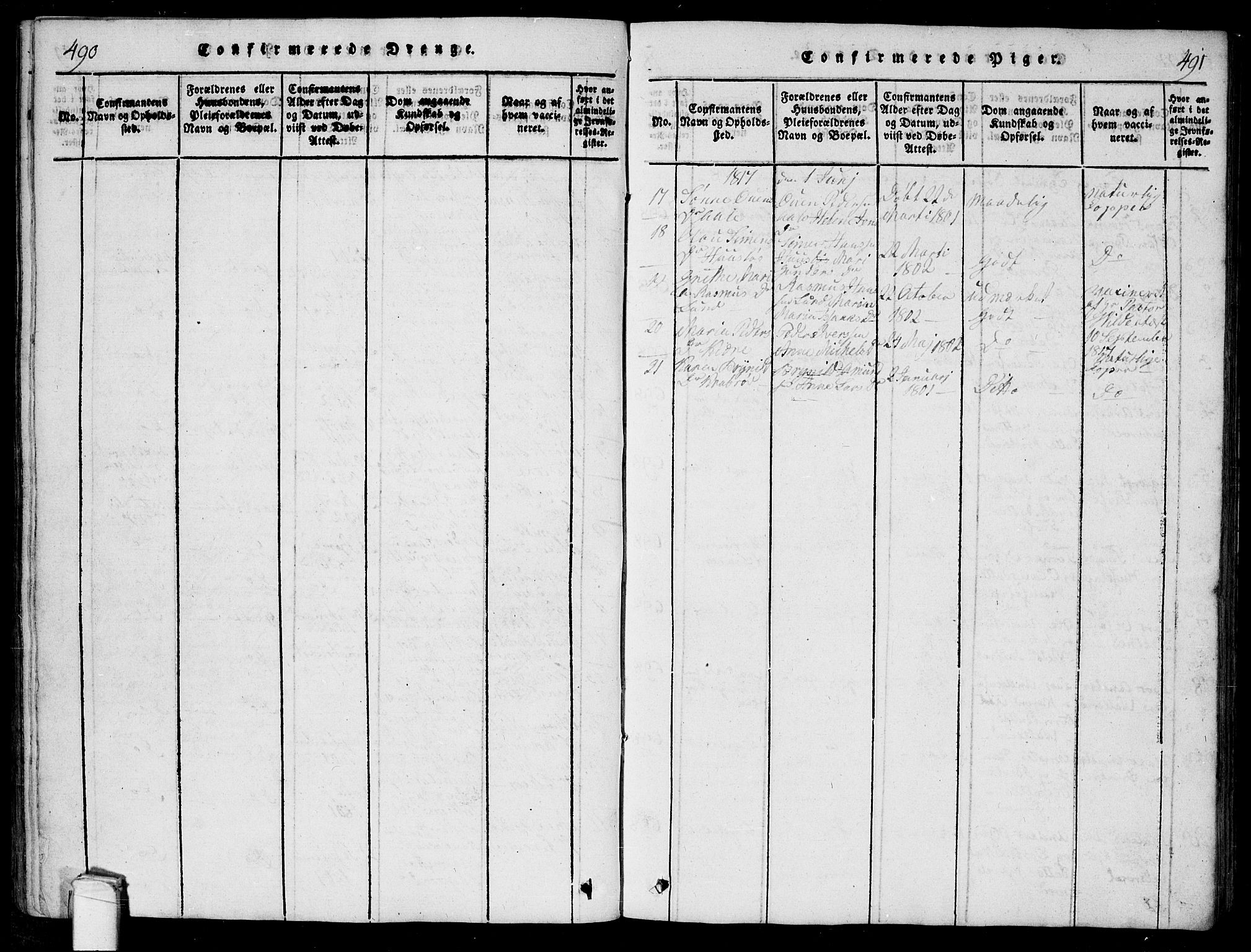 Onsøy prestekontor Kirkebøker, SAO/A-10914/F/Fa/L0002: Parish register (official) no. I 2, 1814-1840, p. 490-491