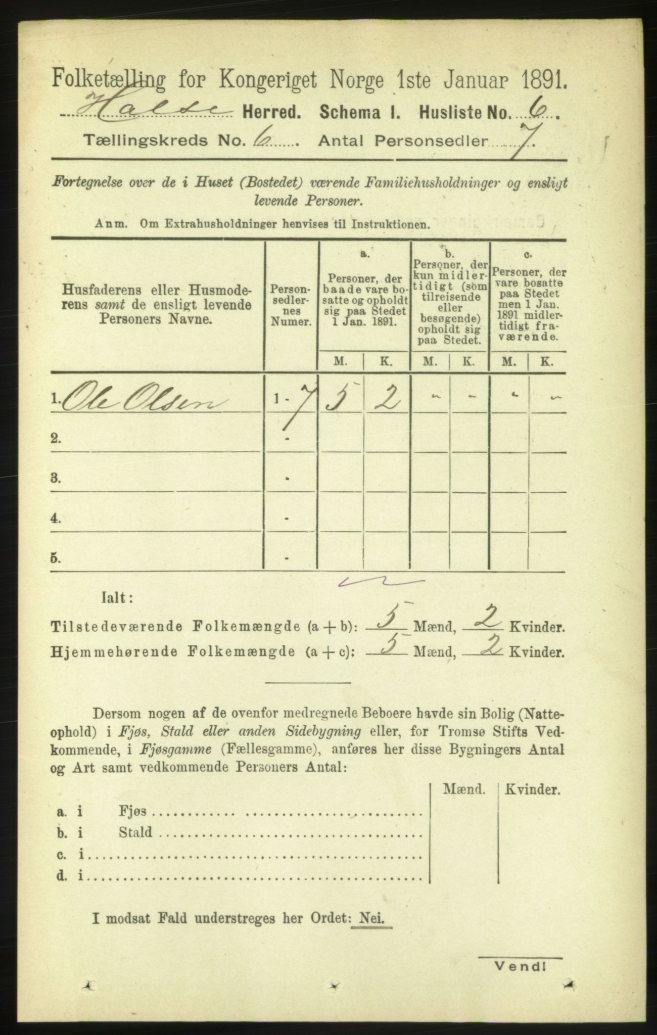 RA, 1891 census for 1571 Halsa, 1891, p. 1456