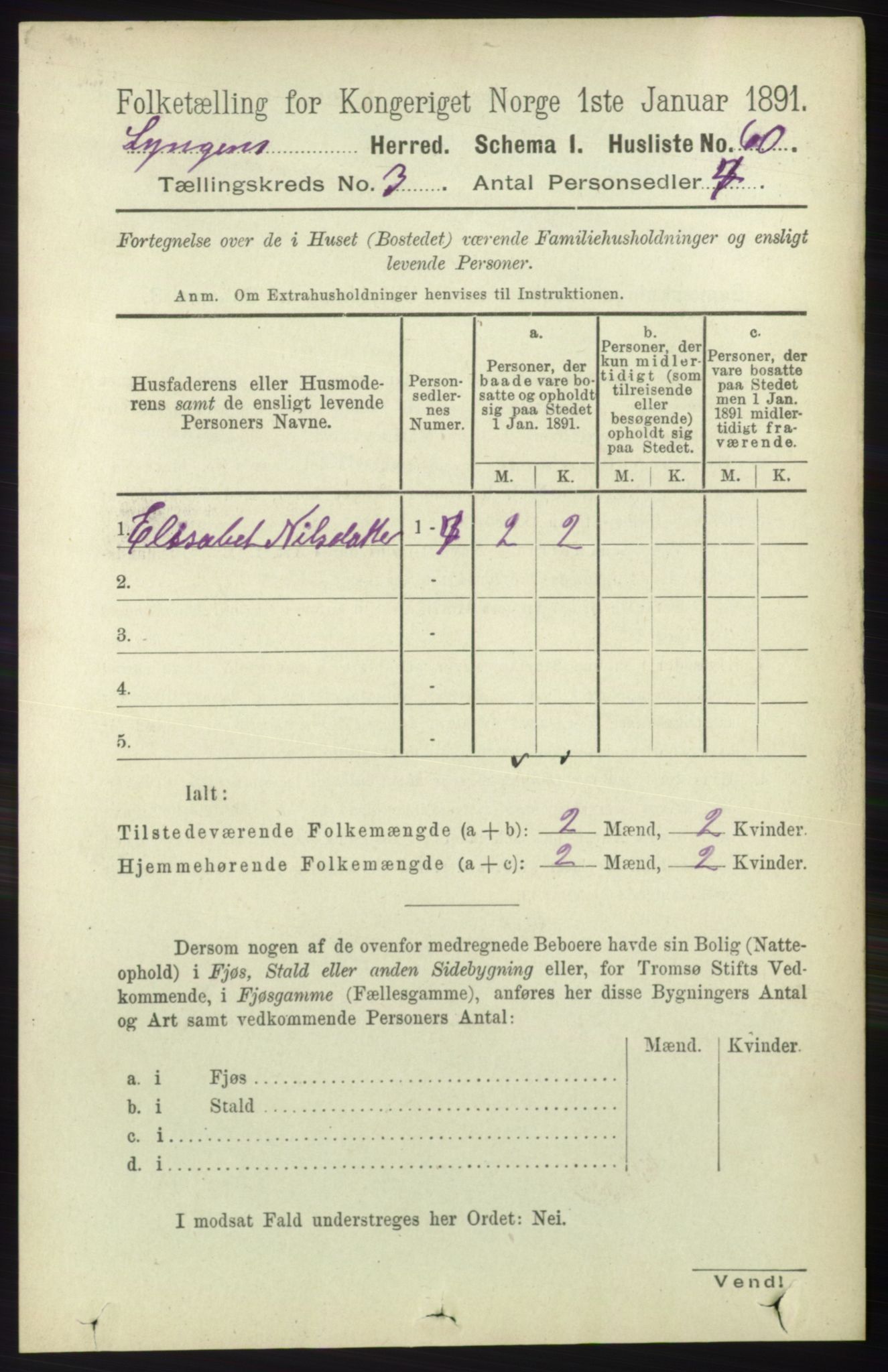 RA, 1891 census for 1938 Lyngen, 1891, p. 3129