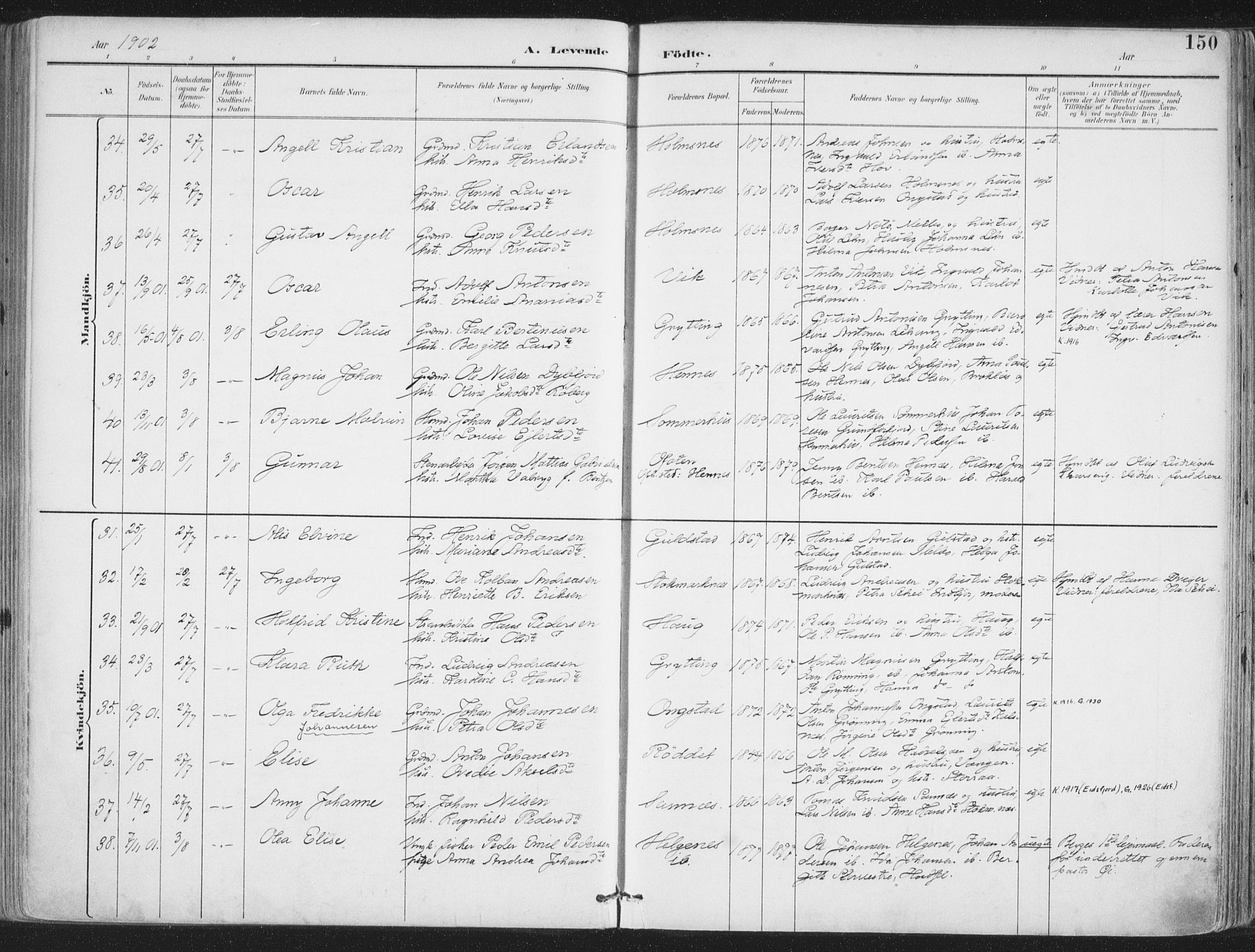 Ministerialprotokoller, klokkerbøker og fødselsregistre - Nordland, AV/SAT-A-1459/888/L1246: Parish register (official) no. 888A12, 1891-1903, p. 150