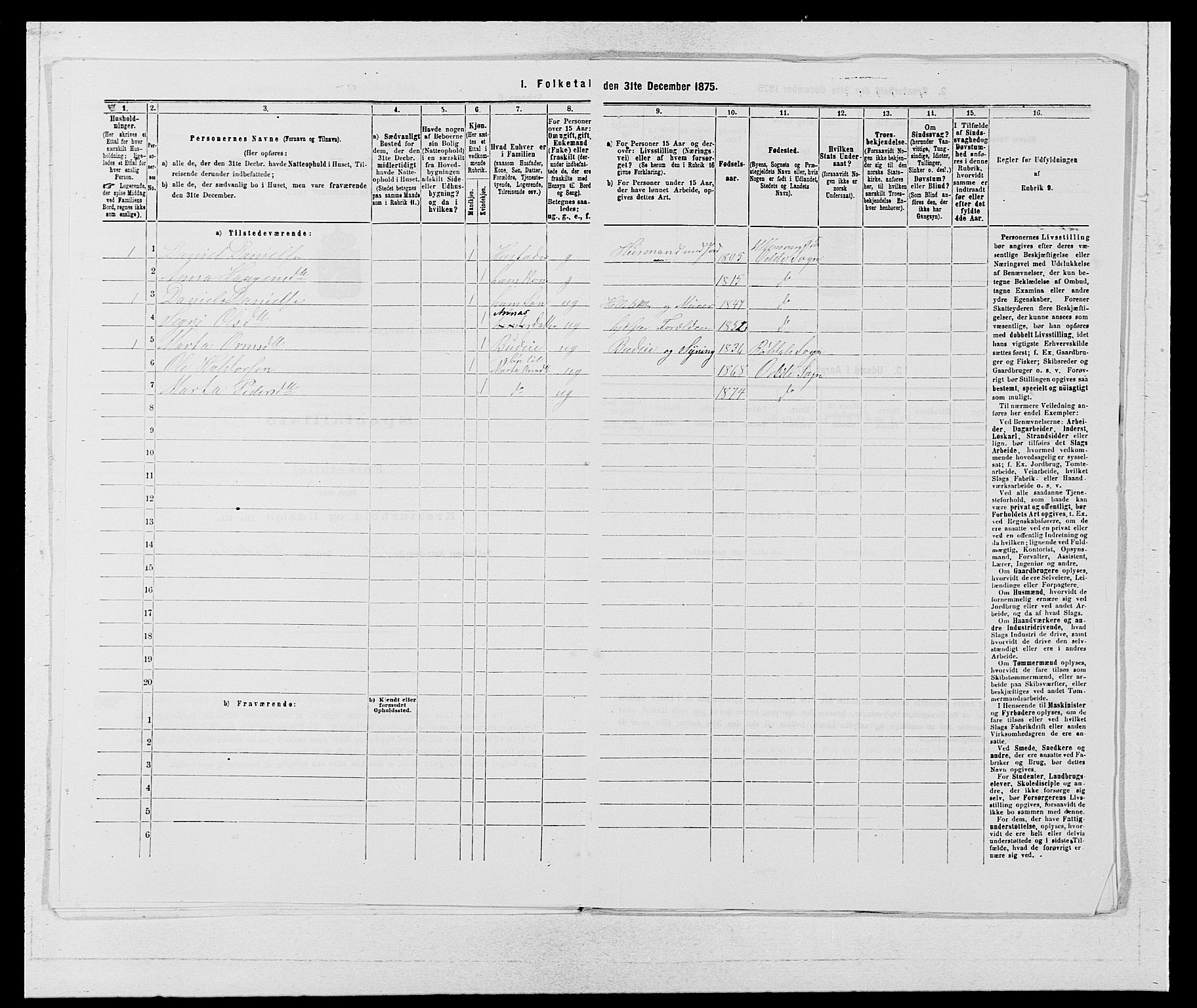 SAB, 1875 census for 1230P Ullensvang, 1875, p. 300