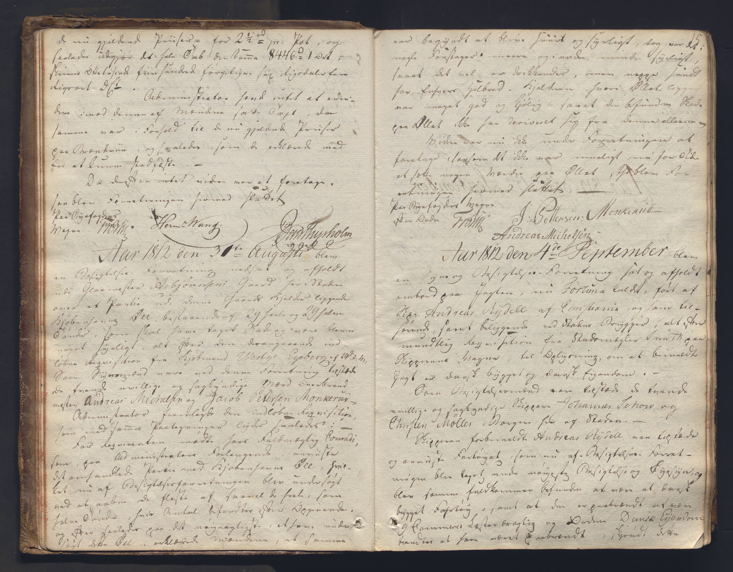 Christiania byfogd, AV/SAO-A-11543/F/Fc/L0024: Ekstrarettsprotokoll, 1812-1845, p. 14b-15a
