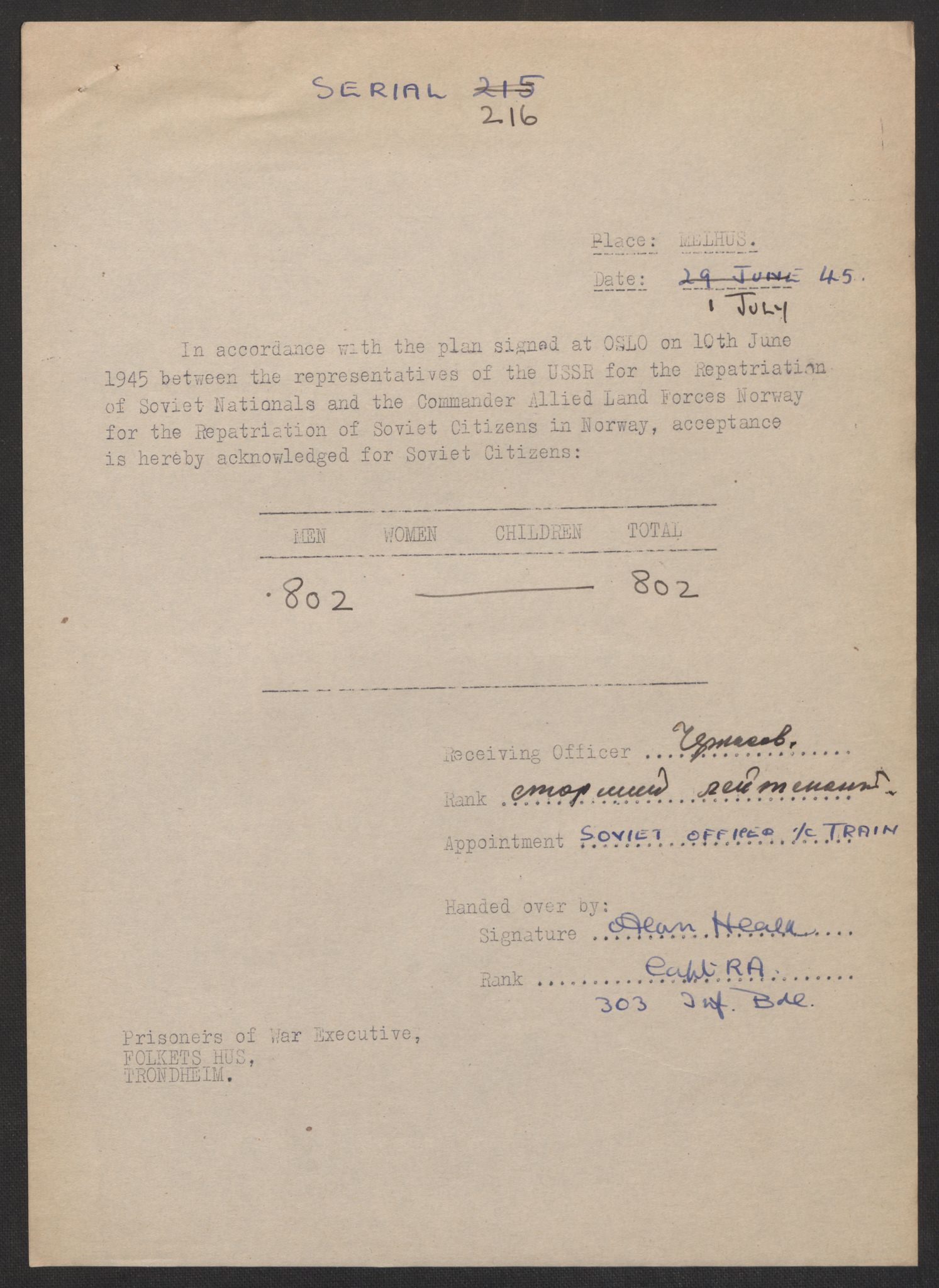 Flyktnings- og fangedirektoratet, Repatrieringskontoret, AV/RA-S-1681/D/Db/L0017: Displaced Persons (DPs) og sivile tyskere, 1945-1948, p. 303