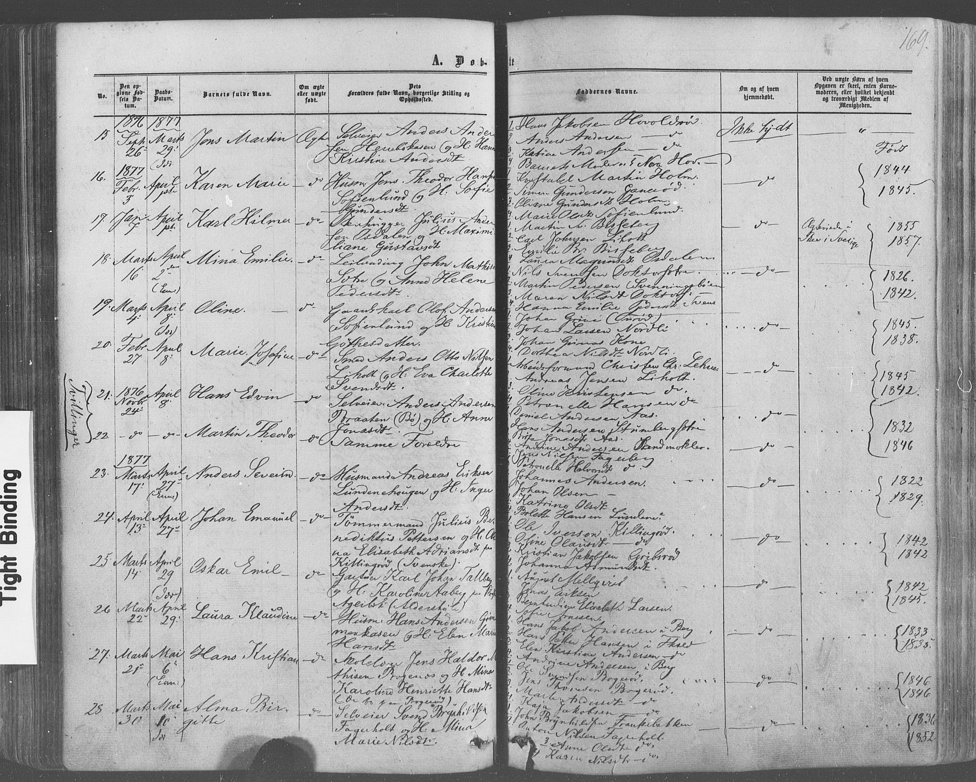 Idd prestekontor Kirkebøker, AV/SAO-A-10911/F/Fc/L0005: Parish register (official) no. III 5, 1861-1877, p. 169