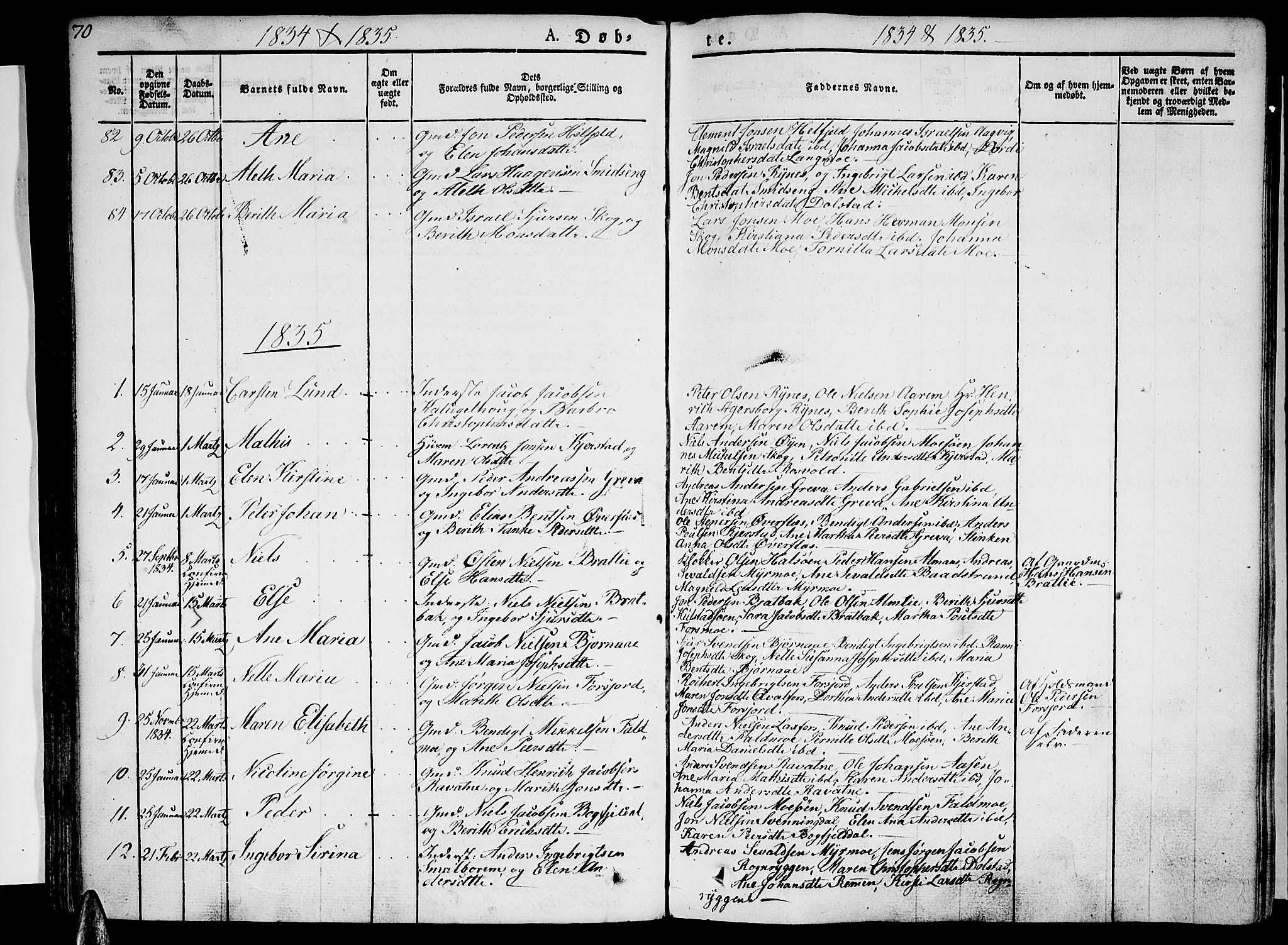 Ministerialprotokoller, klokkerbøker og fødselsregistre - Nordland, SAT/A-1459/820/L0289: Parish register (official) no. 820A10, 1826-1845, p. 70
