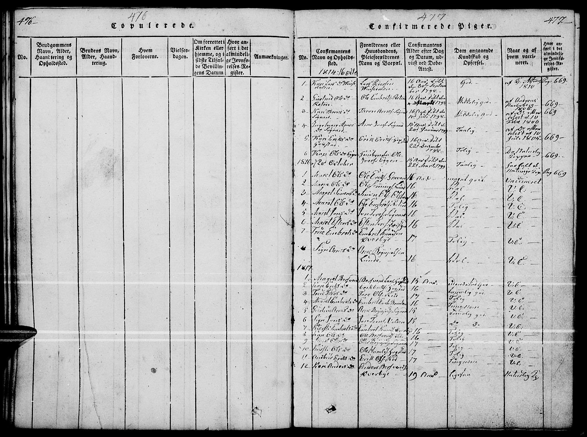 Tynset prestekontor, AV/SAH-PREST-058/H/Ha/Hab/L0004: Parish register (copy) no. 4, 1814-1879, p. 476-477