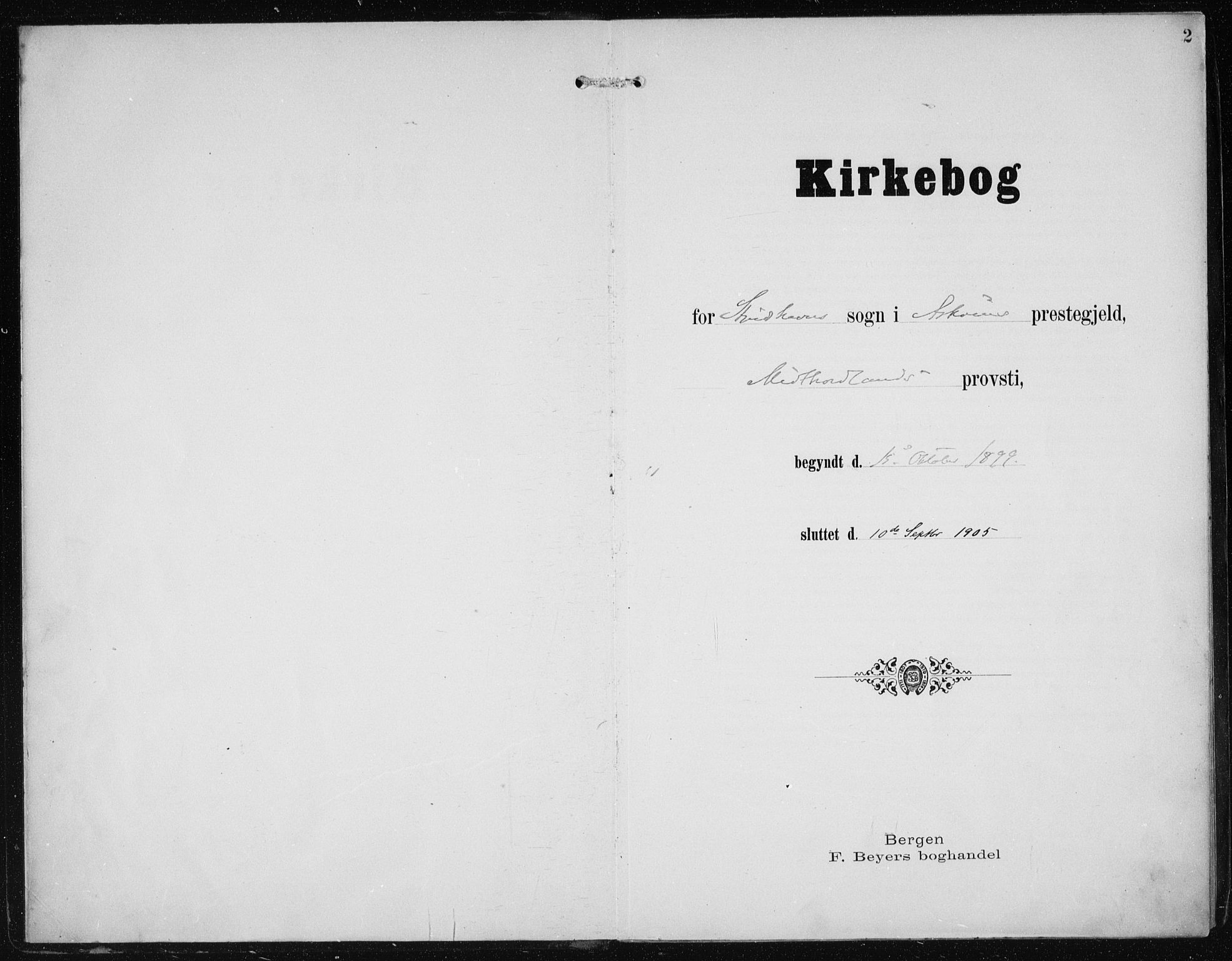 Askøy Sokneprestembete, SAB/A-74101/H/Ha/Haa/Haac/L0001: Parish register (official) no. C 1, 1899-1905, p. 2