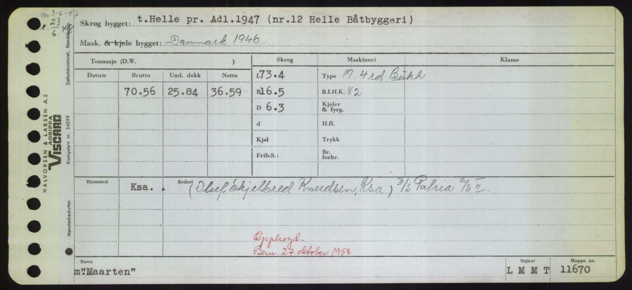 Sjøfartsdirektoratet med forløpere, Skipsmålingen, RA/S-1627/H/Hd/L0025: Fartøy, Min-Mås, p. 505