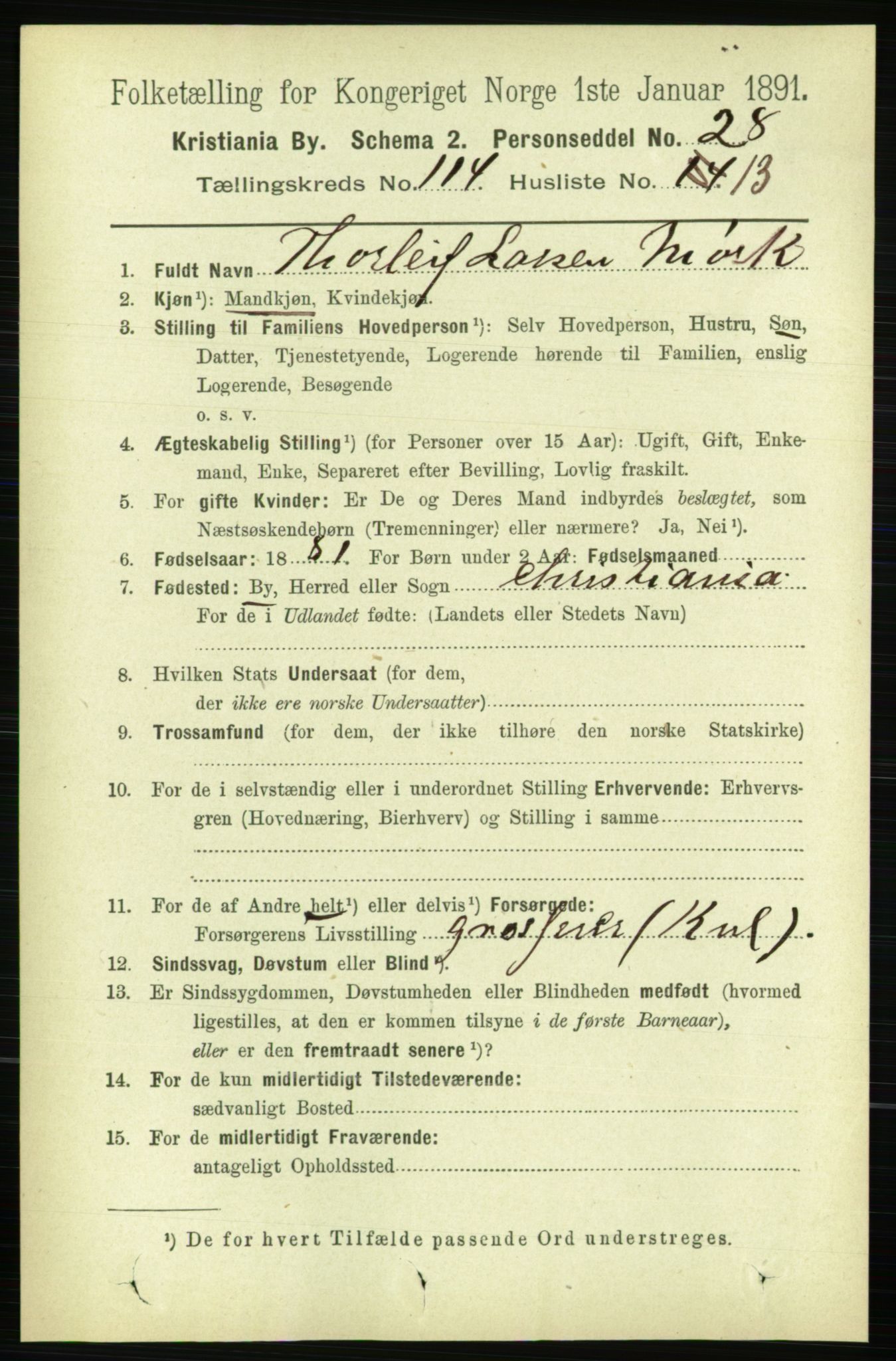 RA, 1891 census for 0301 Kristiania, 1891, p. 61191
