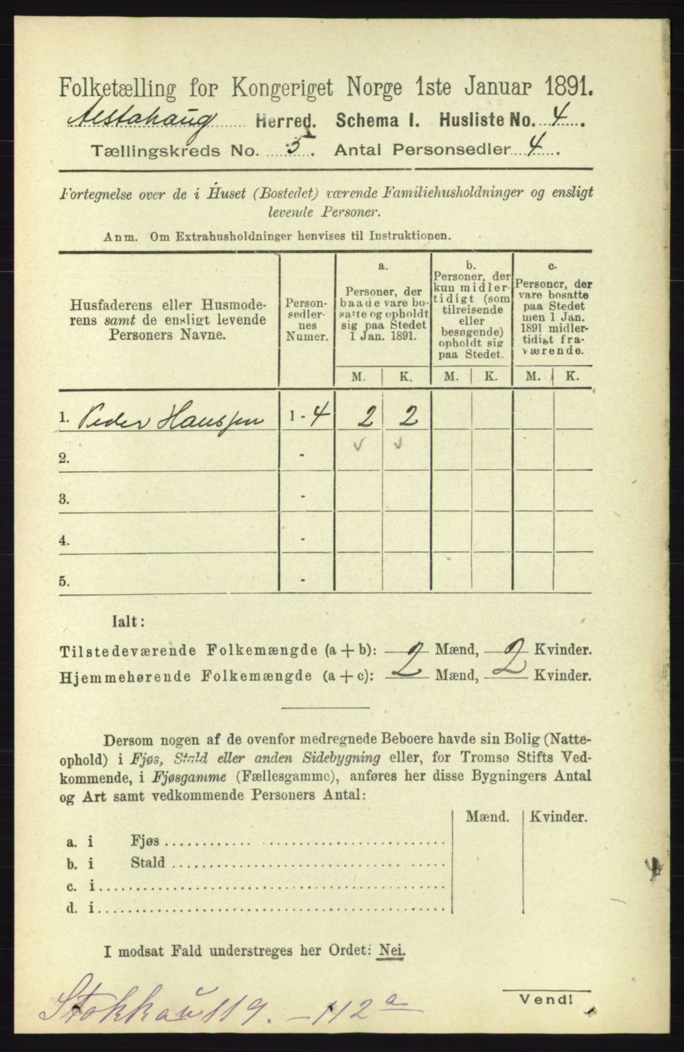 RA, 1891 census for 1820 Alstahaug, 1891, p. 1740