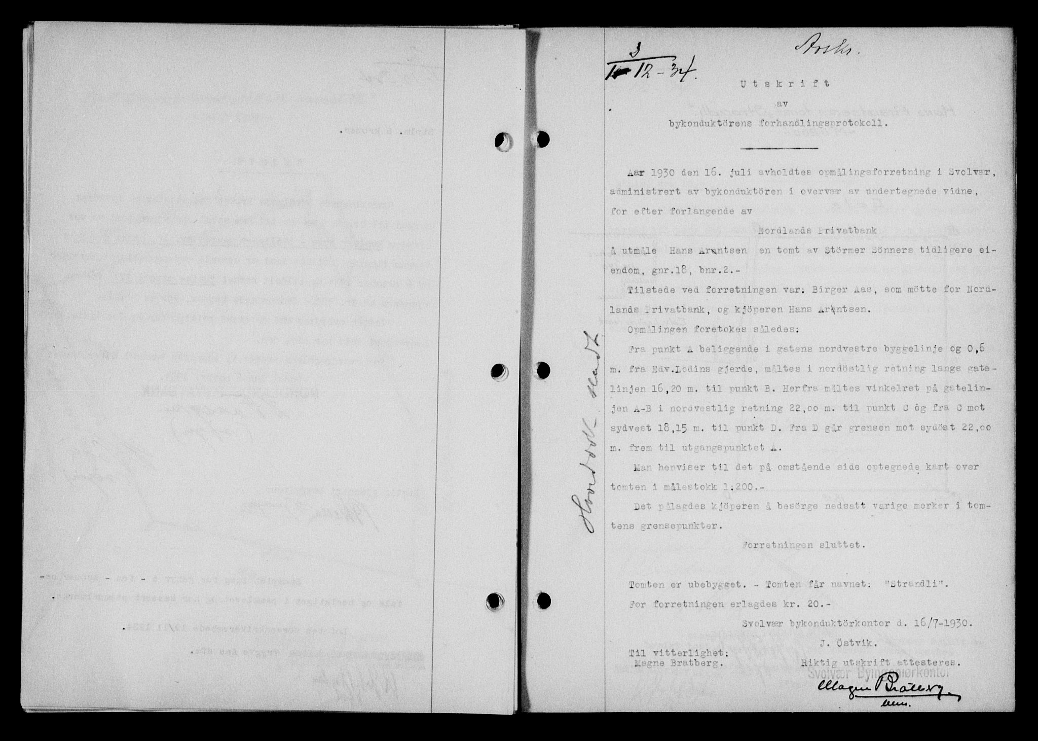 Lofoten sorenskriveri, SAT/A-0017/1/2/2C/L0030b: Mortgage book no. 30b, 1934-1934, Deed date: 01.12.1934