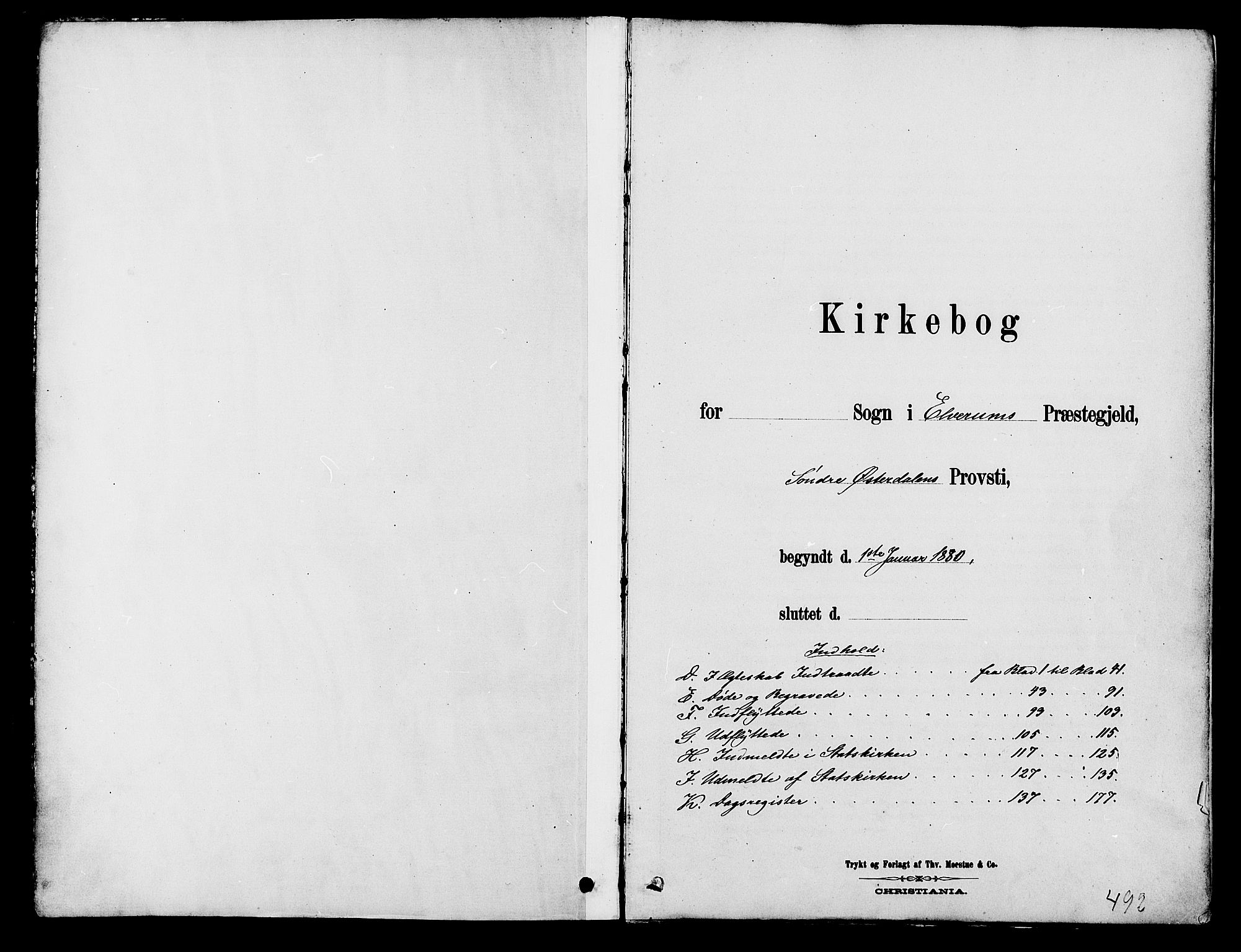 Elverum prestekontor, SAH/PREST-044/H/Ha/Haa/L0012: Parish register (official) no. 12, 1880-1893