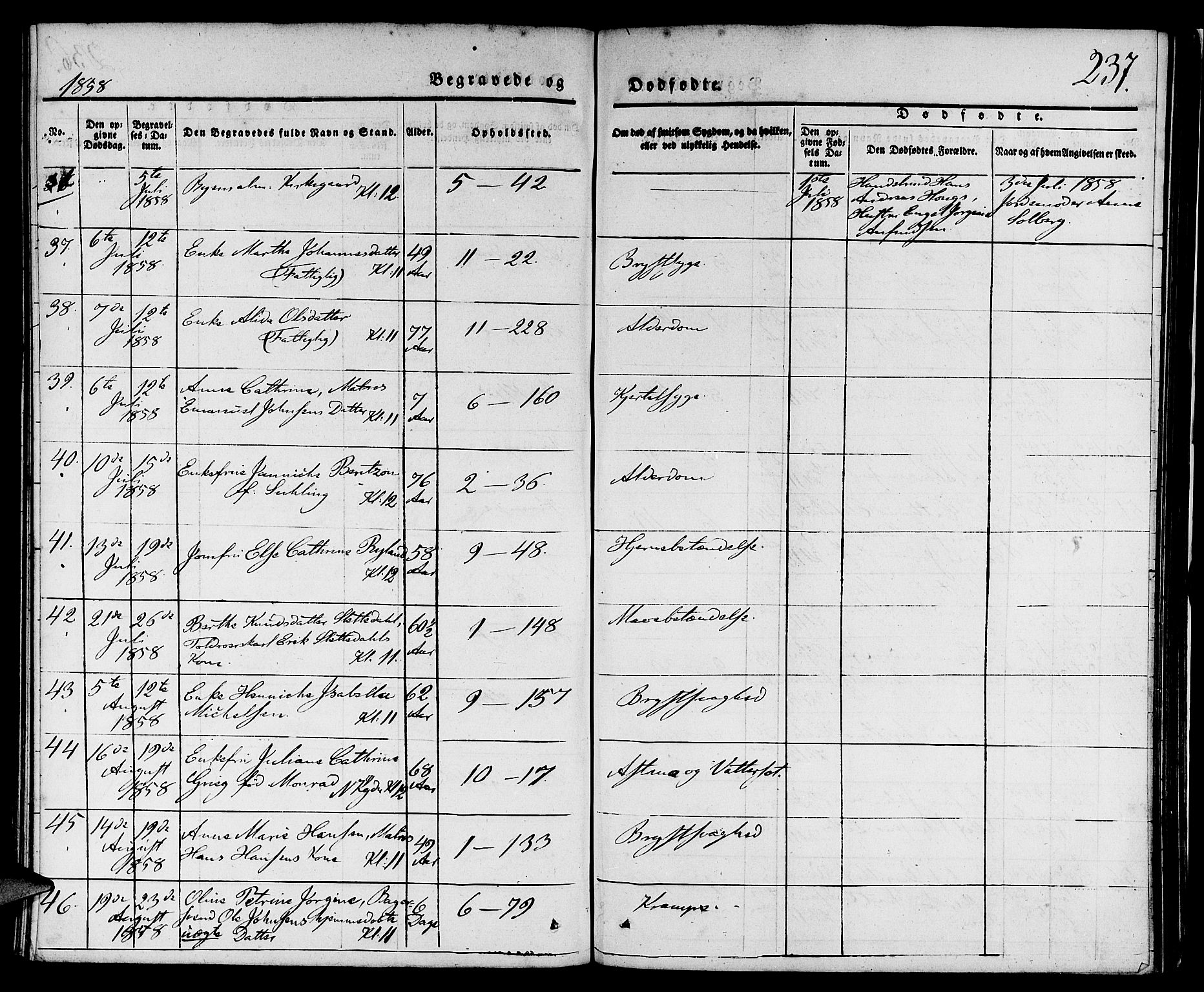 Nykirken Sokneprestembete, SAB/A-77101/H/Hab: Parish register (copy) no. E 1, 1840-1866, p. 237