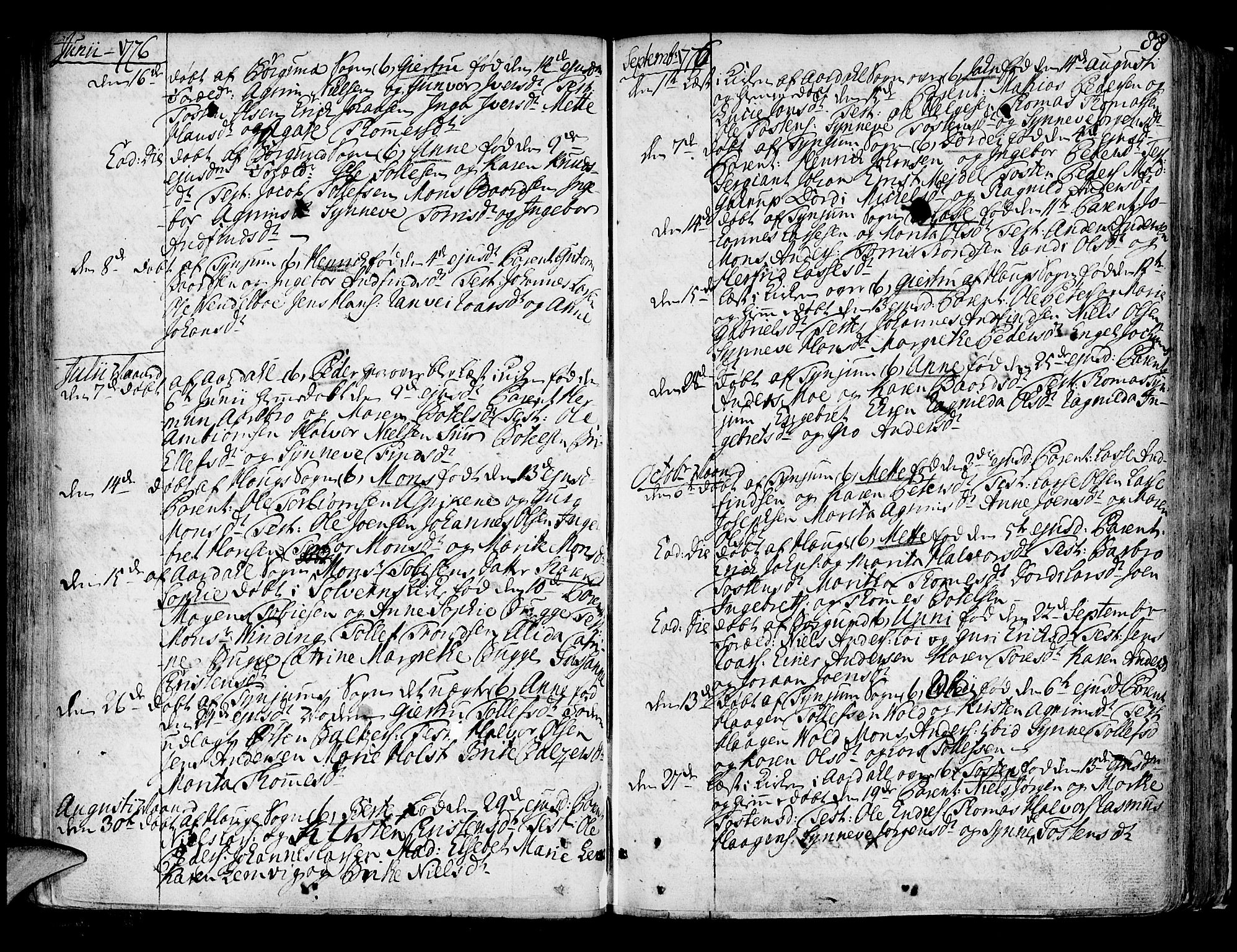 Lærdal sokneprestembete, AV/SAB-A-81201: Parish register (official) no. A 2, 1752-1782, p. 88