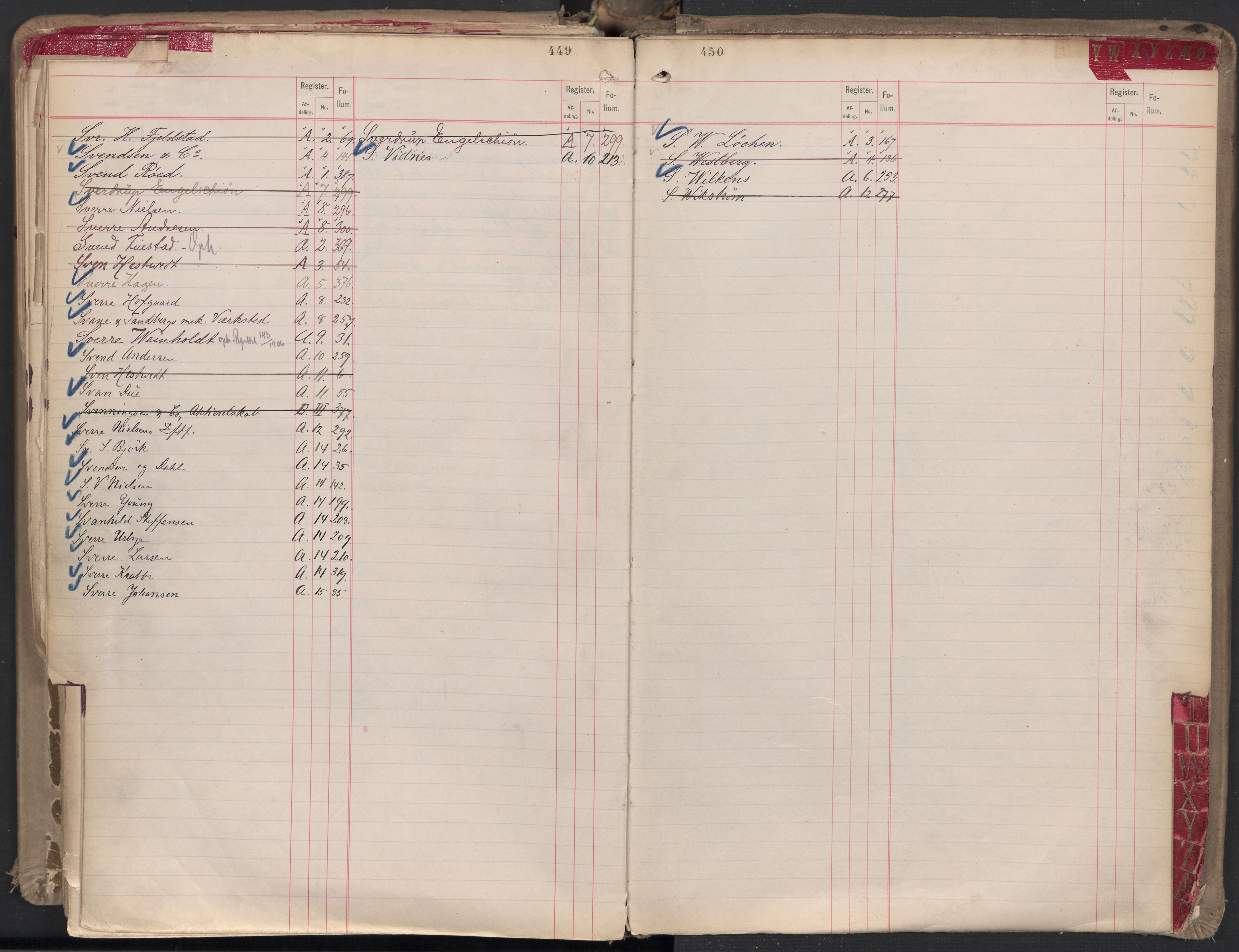 Oslo byfogd avd. II, AV/SAO-A-10942/G/Ga/Gaa/L0001: Firmaregister: A 1-15, B 1-4, C 1, 1890, p. 449-450