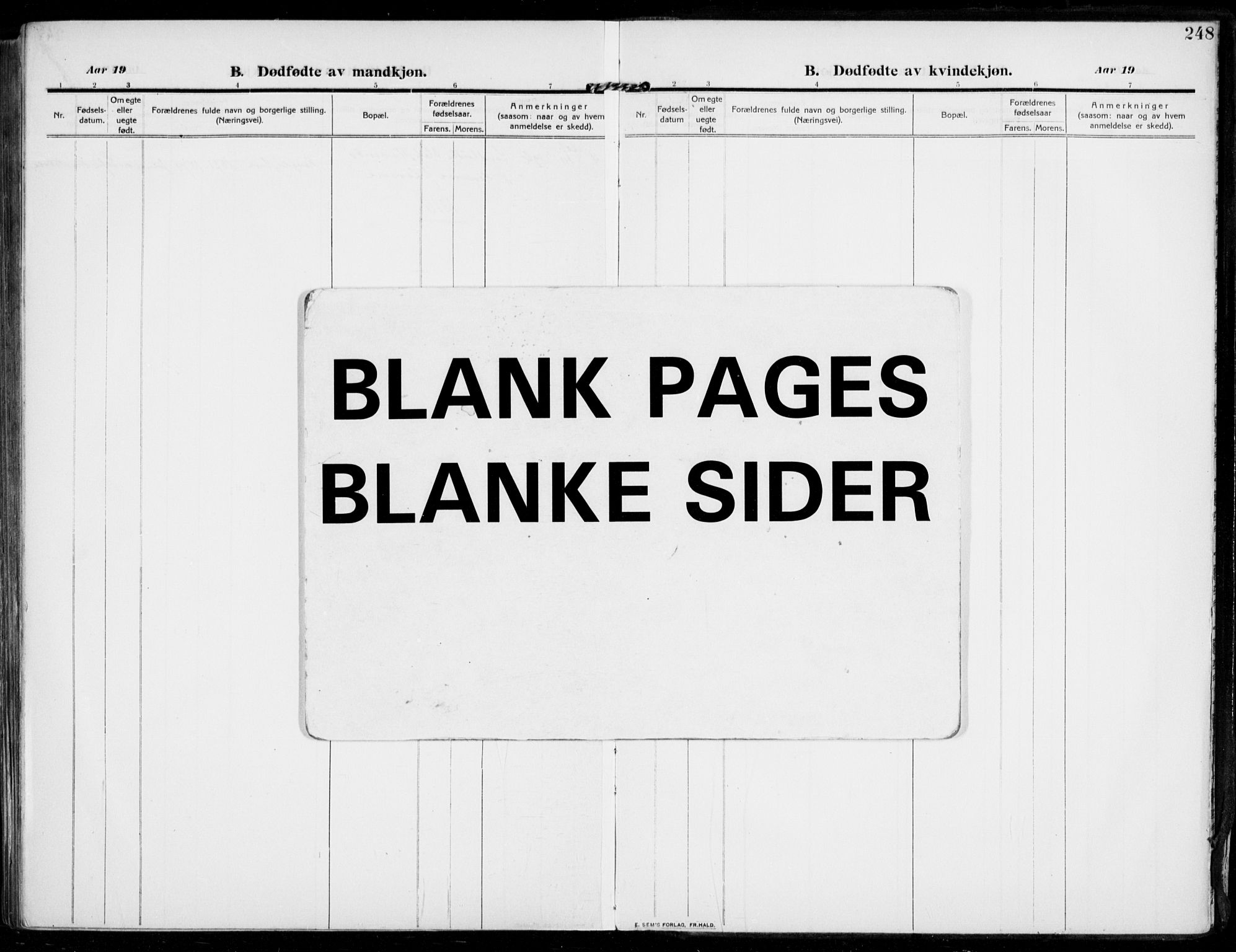 Sandar kirkebøker, AV/SAKO-A-243/F/Fa/L0016: Parish register (official) no. 16, 1909-1919, p. 248