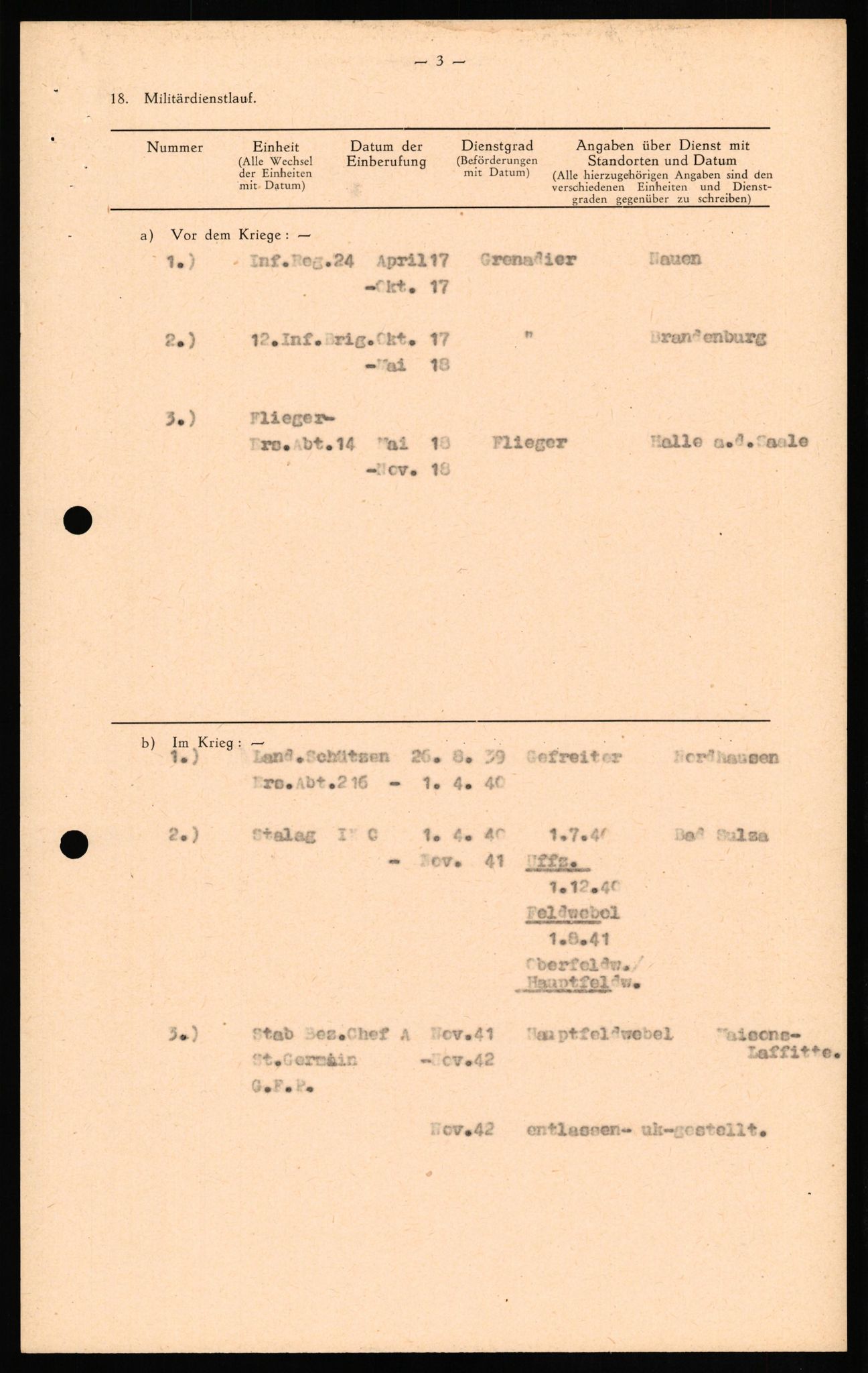 Forsvaret, Forsvarets overkommando II, RA/RAFA-3915/D/Db/L0023: CI Questionaires. Tyske okkupasjonsstyrker i Norge. Tyskere., 1945-1946, p. 4