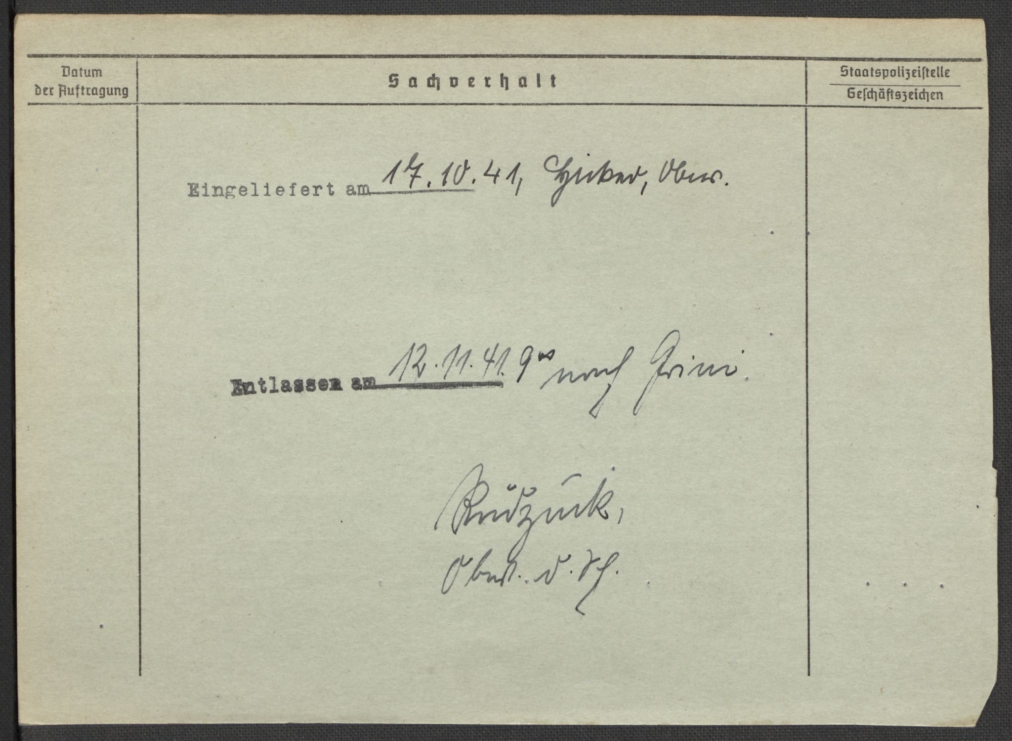 Befehlshaber der Sicherheitspolizei und des SD, RA/RAFA-5969/E/Ea/Eaa/L0001: Register over norske fanger i Møllergata 19: A-Bj, 1940-1945, p. 639