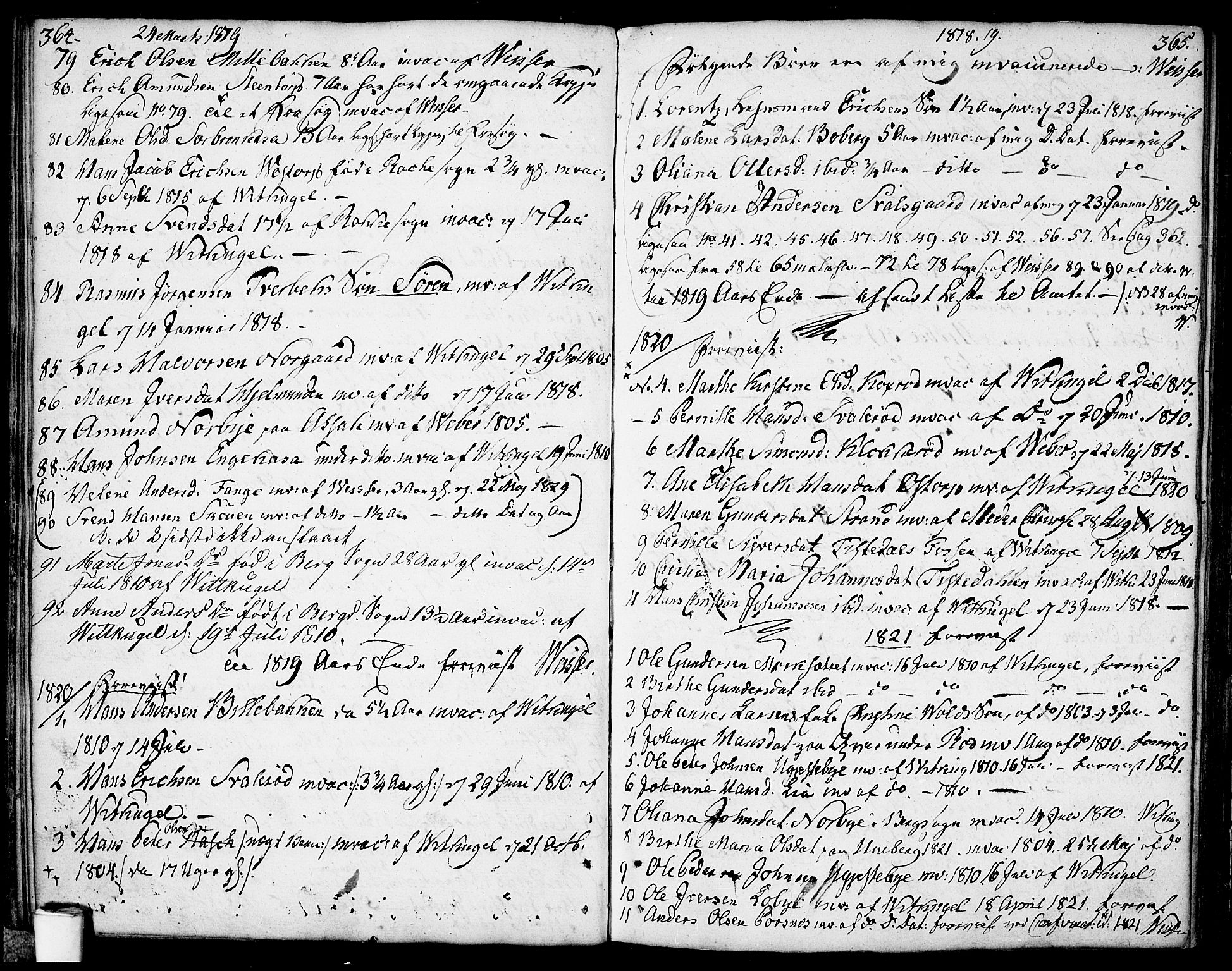 Berg prestekontor Kirkebøker, SAO/A-10902/F/Fa/L0001: Parish register (official) no. I 1, 1770-1814, p. 364-365
