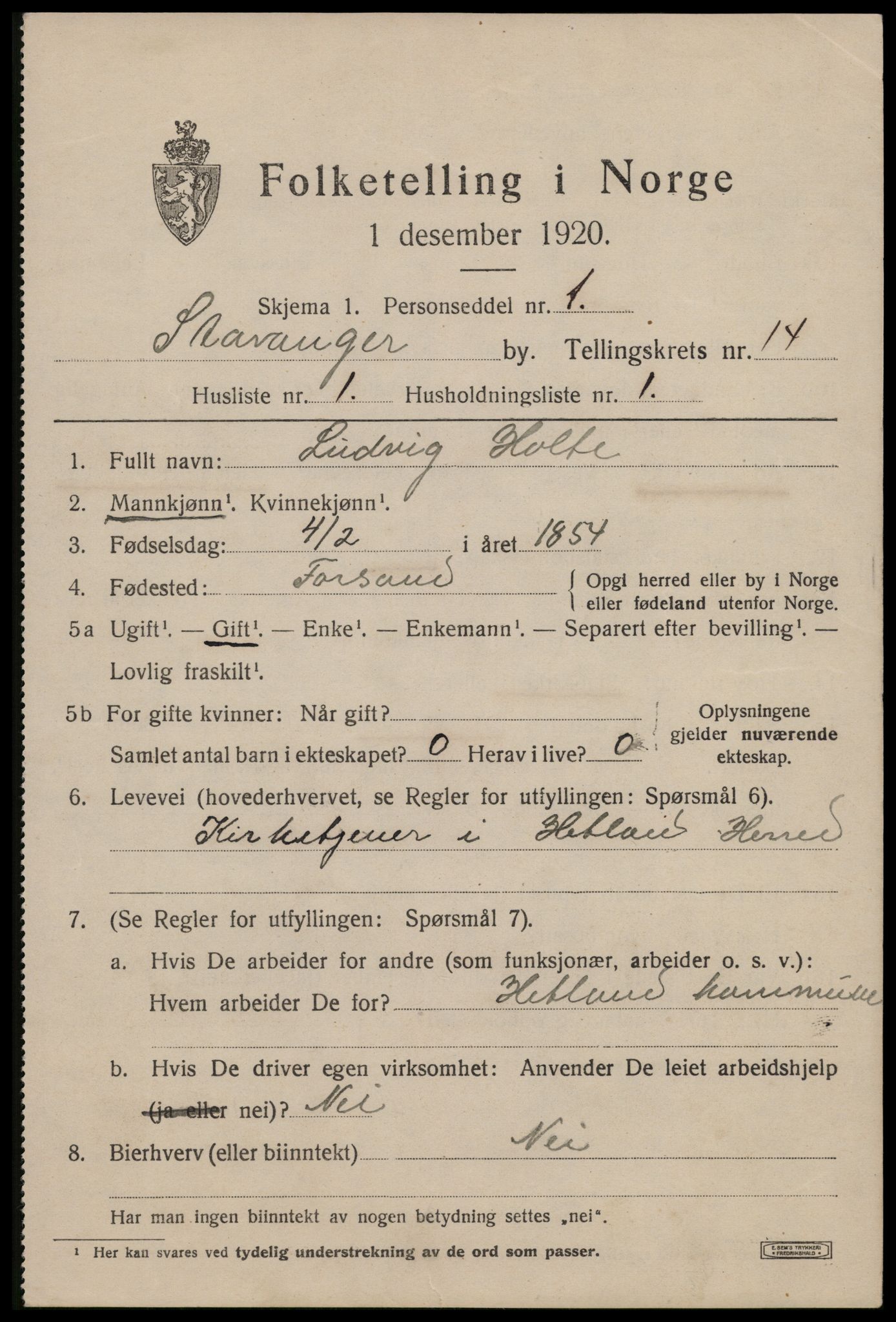 SAST, 1920 census for Stavanger, 1920, p. 59556