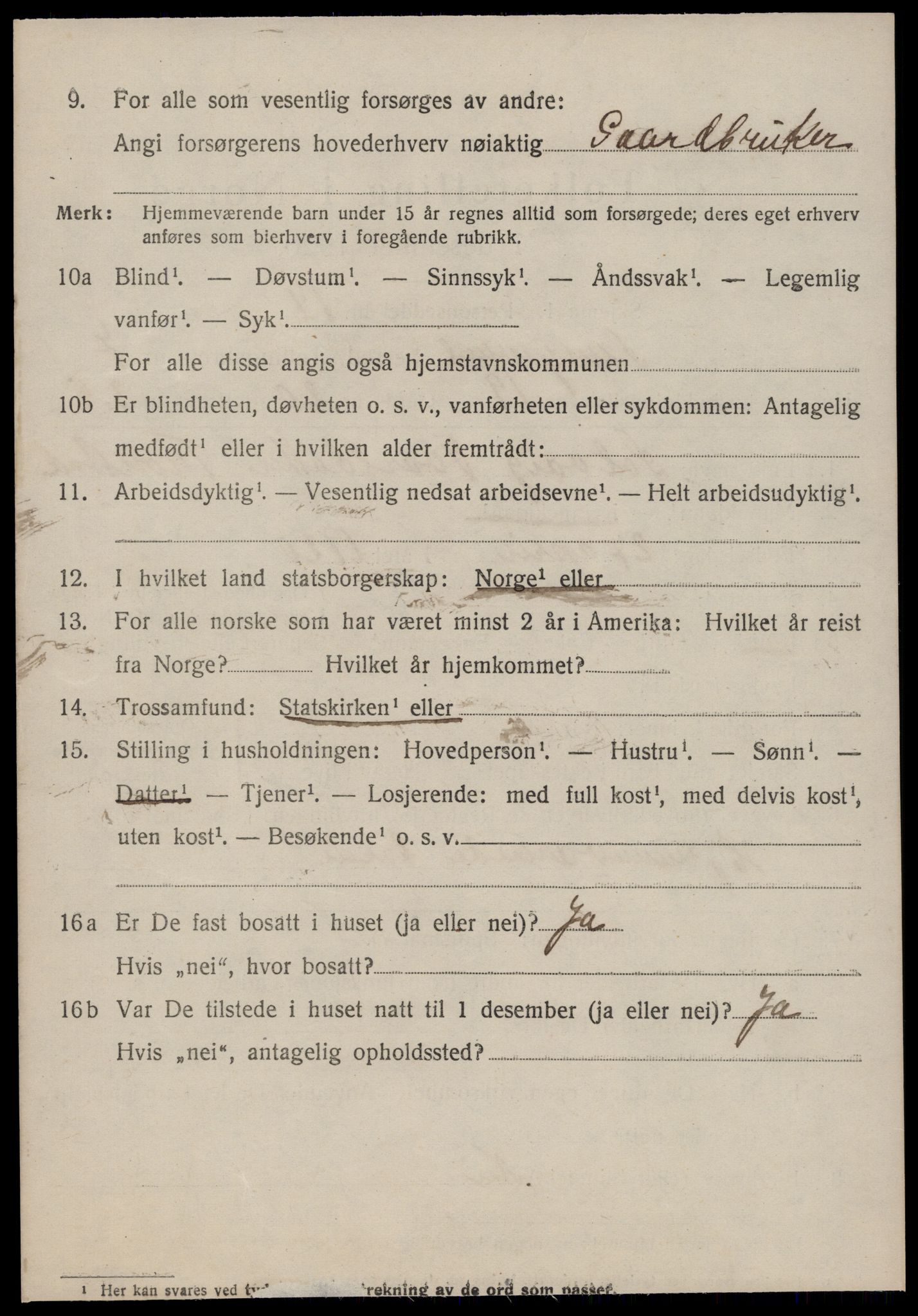 SAT, 1920 census for Sunnylven, 1920, p. 2773