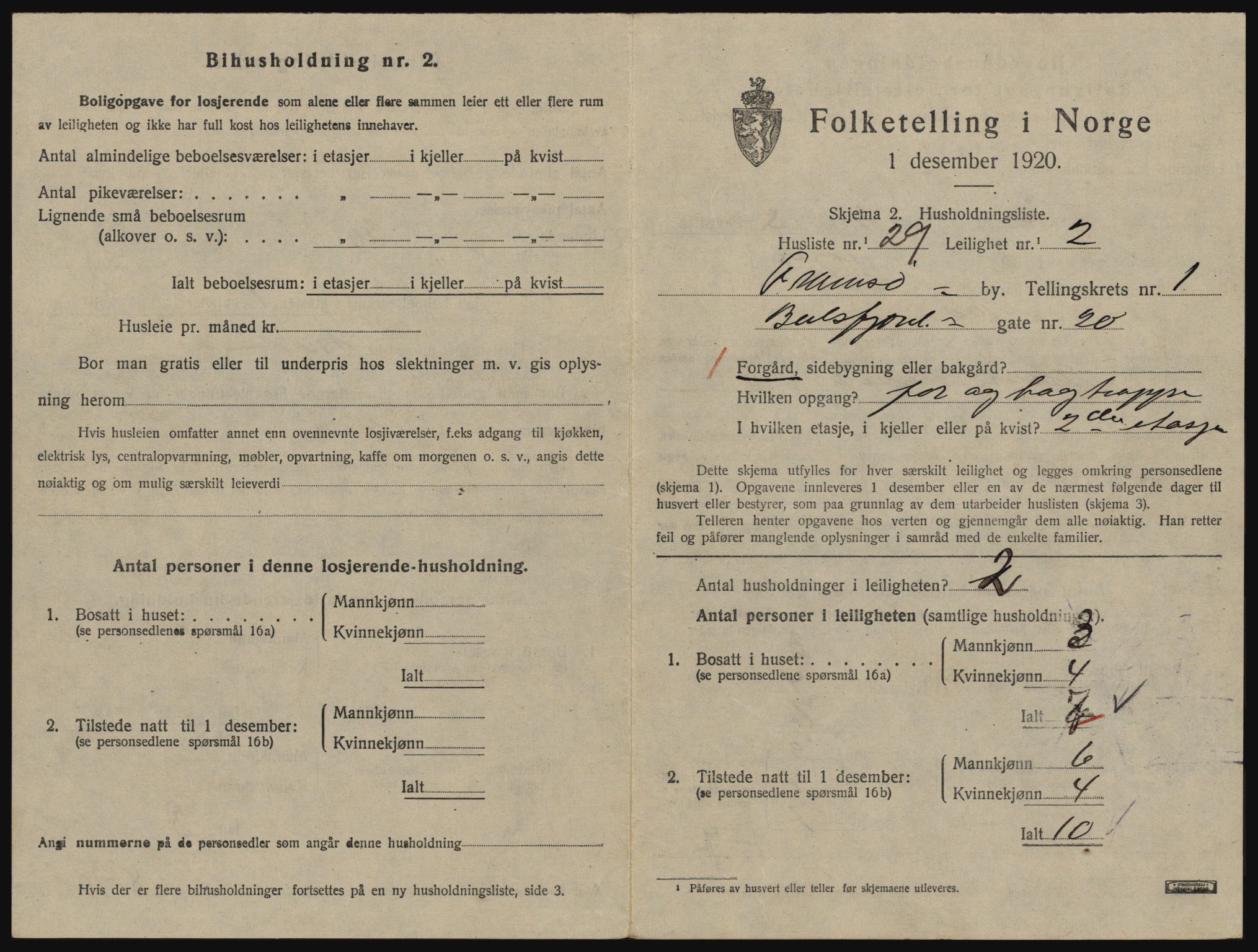 SATØ, 1920 census for Tromsø, 1920, p. 2505