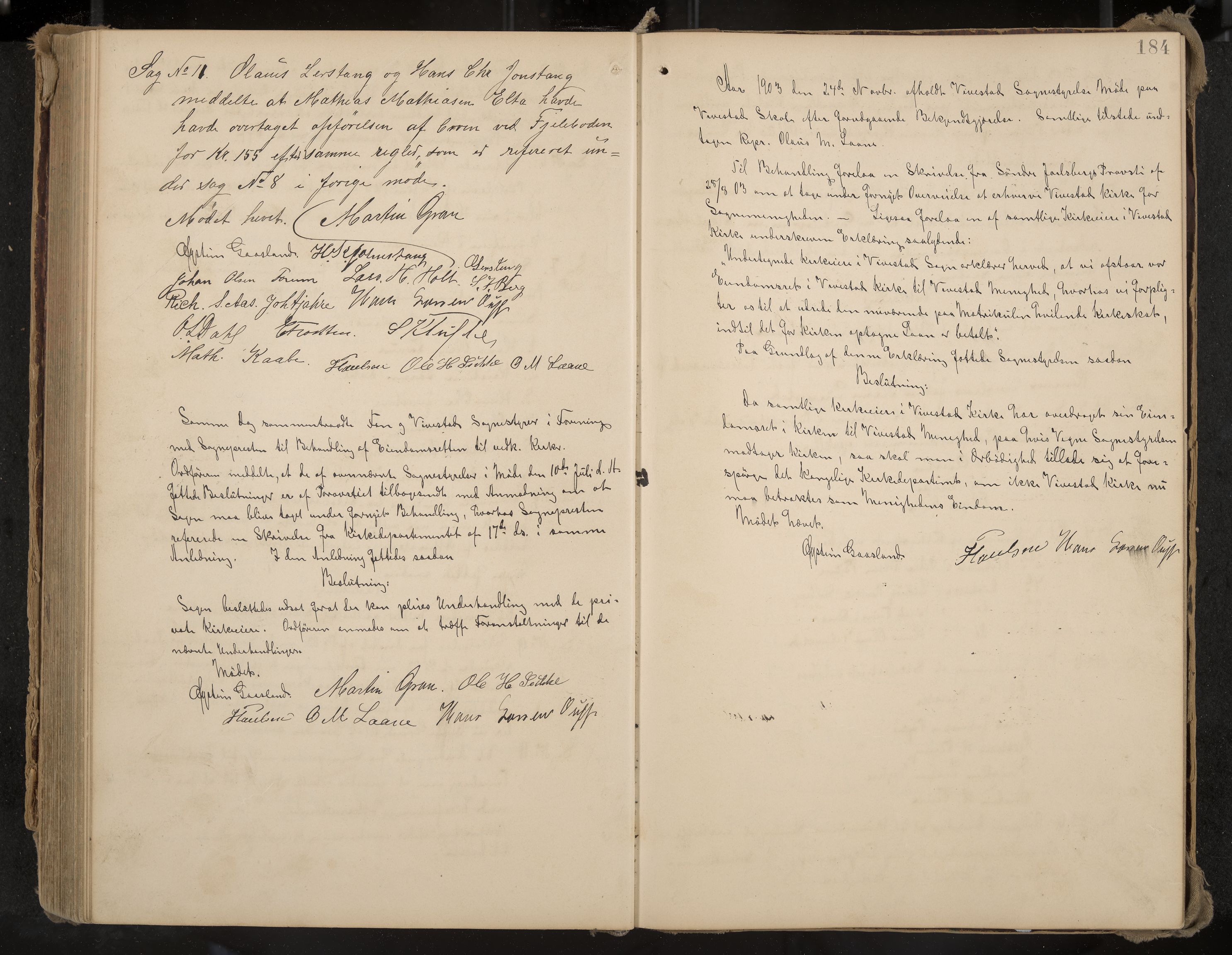 Ramnes formannskap og sentraladministrasjon, IKAK/0718021/A/Aa/L0004: Møtebok, 1892-1907, p. 184