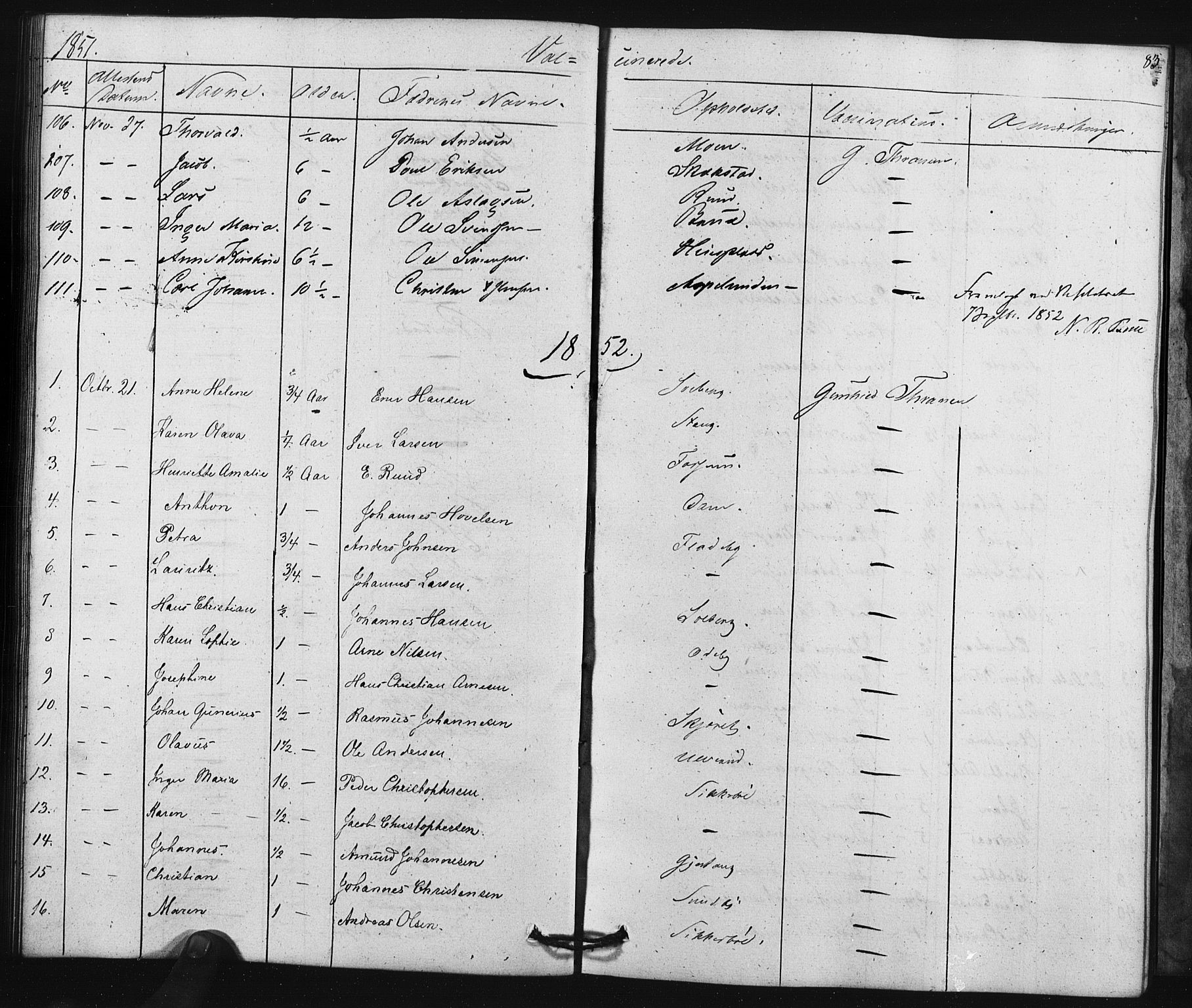 Enebakk prestekontor Kirkebøker, SAO/A-10171c/F/Fa/L0015: Parish register (official) no. I 15, 1830-1867, p. 83