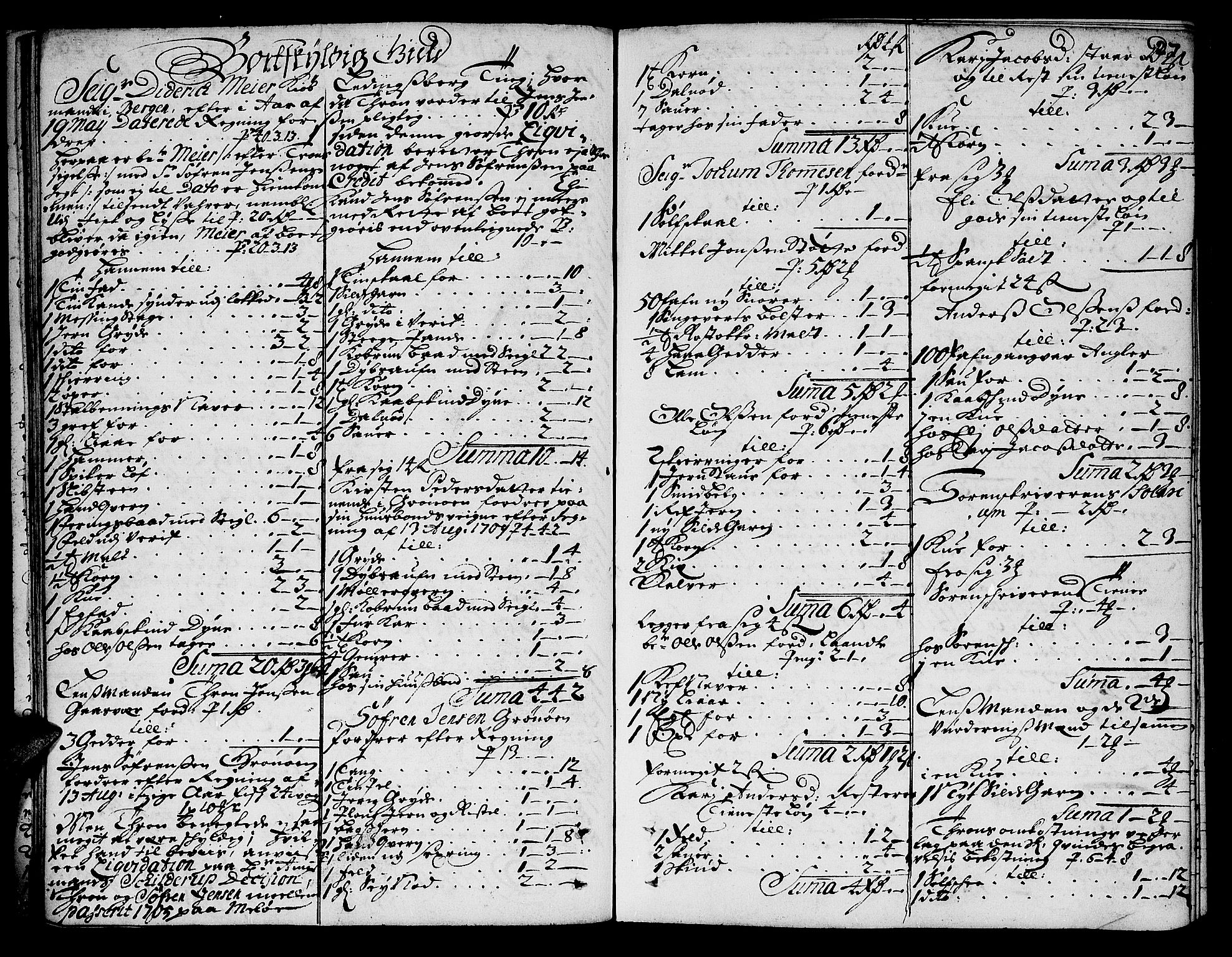 Helgeland sorenskriveri, AV/SAT-A-0004/3/3A/L0002: Skifteprotokoll 3A, 1709-1713, p. 26b-27a