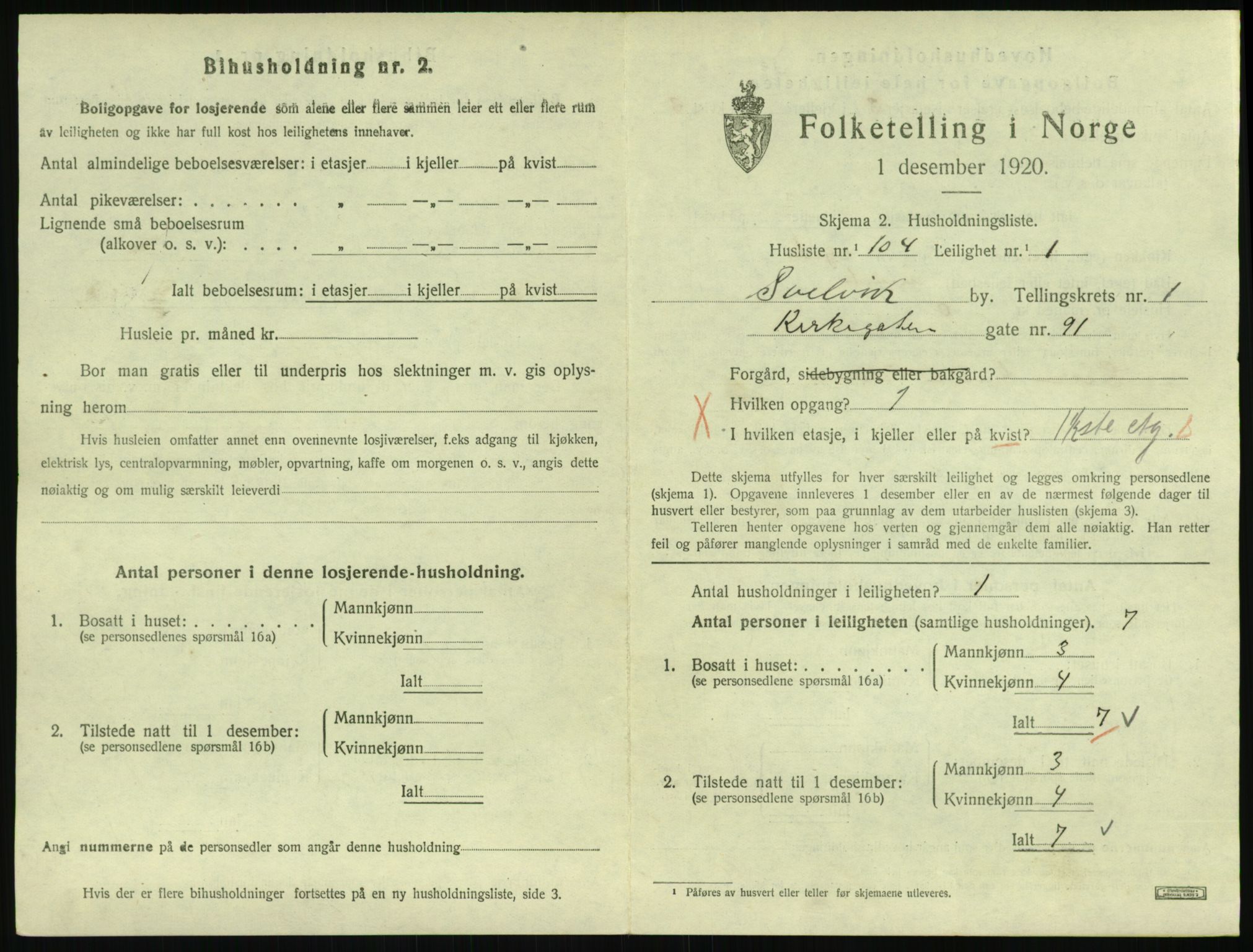 SAKO, 1920 census for Svelvik, 1920, p. 811