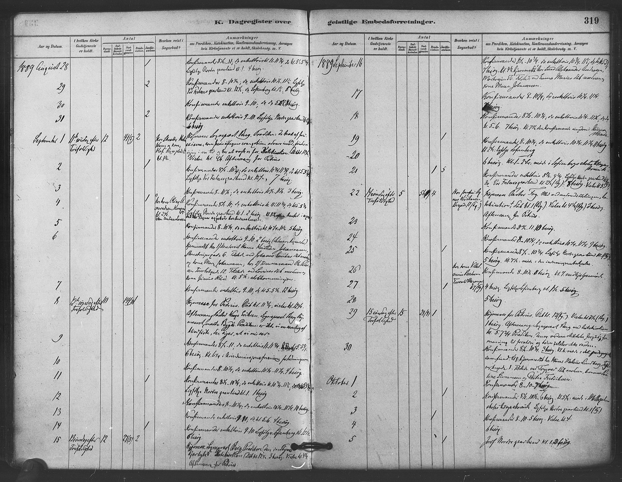 Paulus prestekontor Kirkebøker, AV/SAO-A-10871/F/Fa/L0005: Parish register (official) no. 5, 1879-1889, p. 319