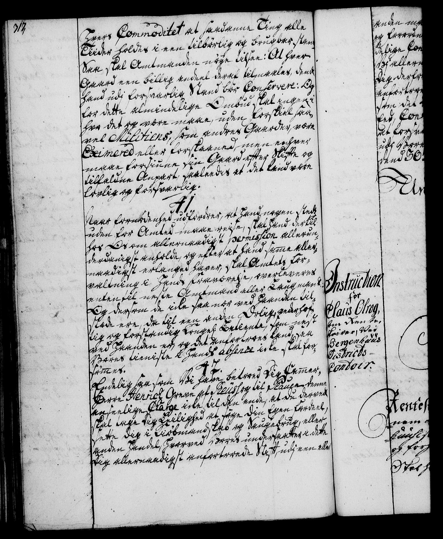 Rentekammeret, Kammerkanselliet, RA/EA-3111/G/Gg/Ggi/L0002: Norsk instruksjonsprotokoll med register (merket RK 53.35), 1729-1751, p. 317