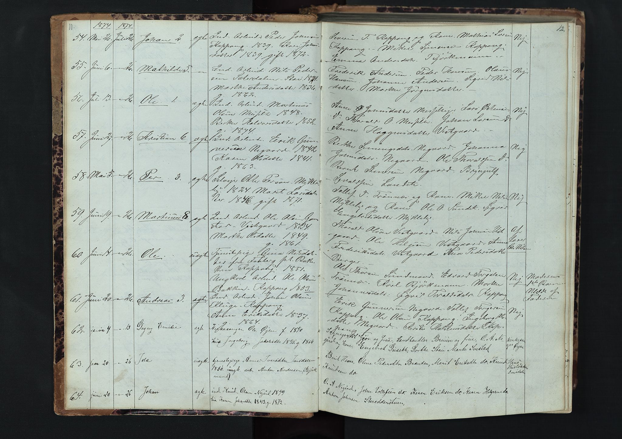 Stor-Elvdal prestekontor, AV/SAH-PREST-052/H/Ha/Hab/L0001: Parish register (copy) no. 1 /1, 1860-1894, p. 11-12