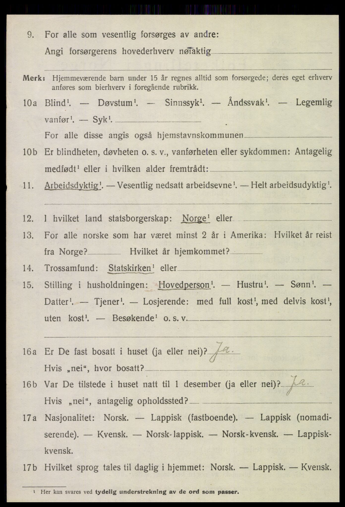 SAT, 1920 census for Grong, 1920, p. 6264