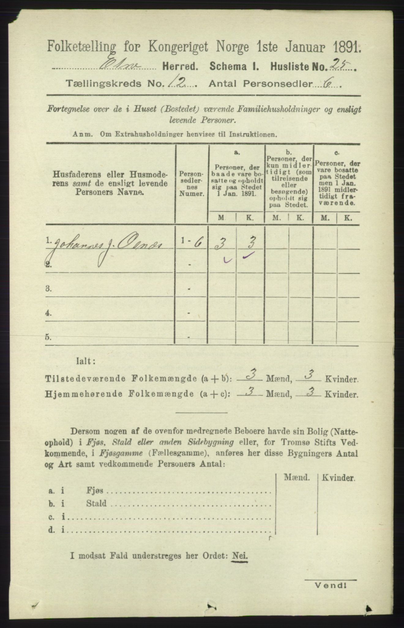 RA, 1891 census for 1211 Etne, 1891, p. 2552