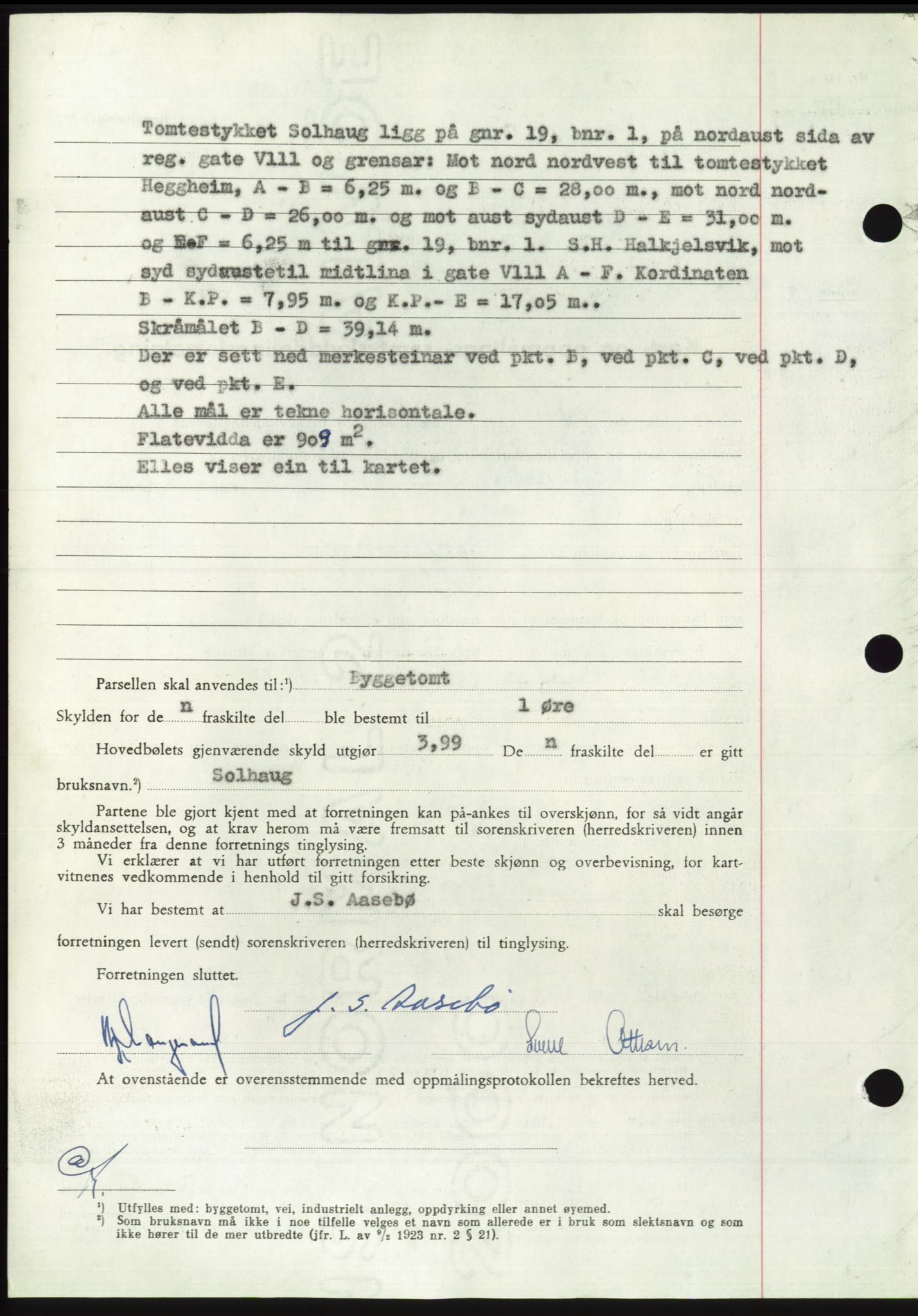 Søre Sunnmøre sorenskriveri, AV/SAT-A-4122/1/2/2C/L0084: Mortgage book no. 10A, 1949-1949, Diary no: : 1166/1949