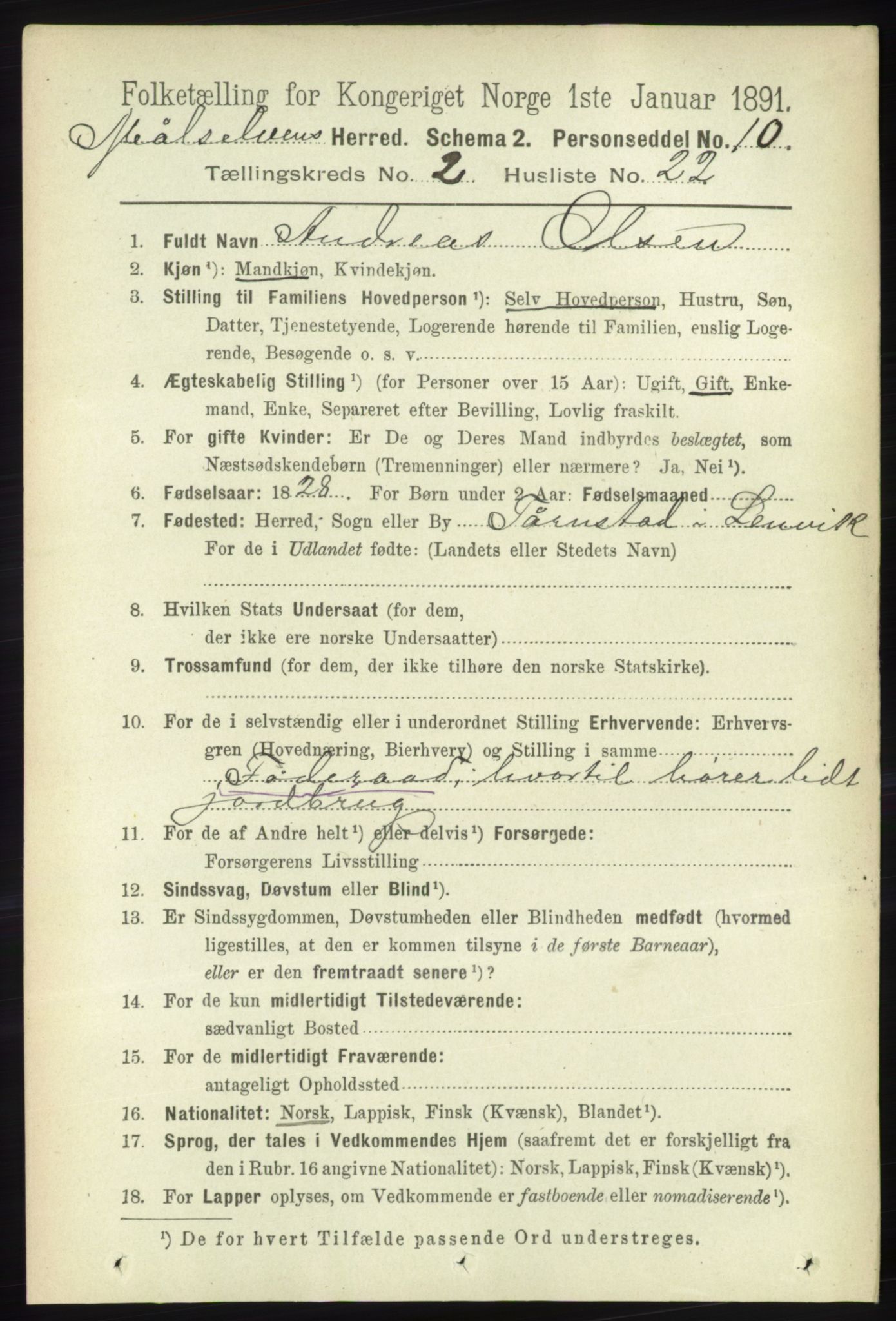 RA, 1891 census for 1924 Målselv, 1891, p. 432