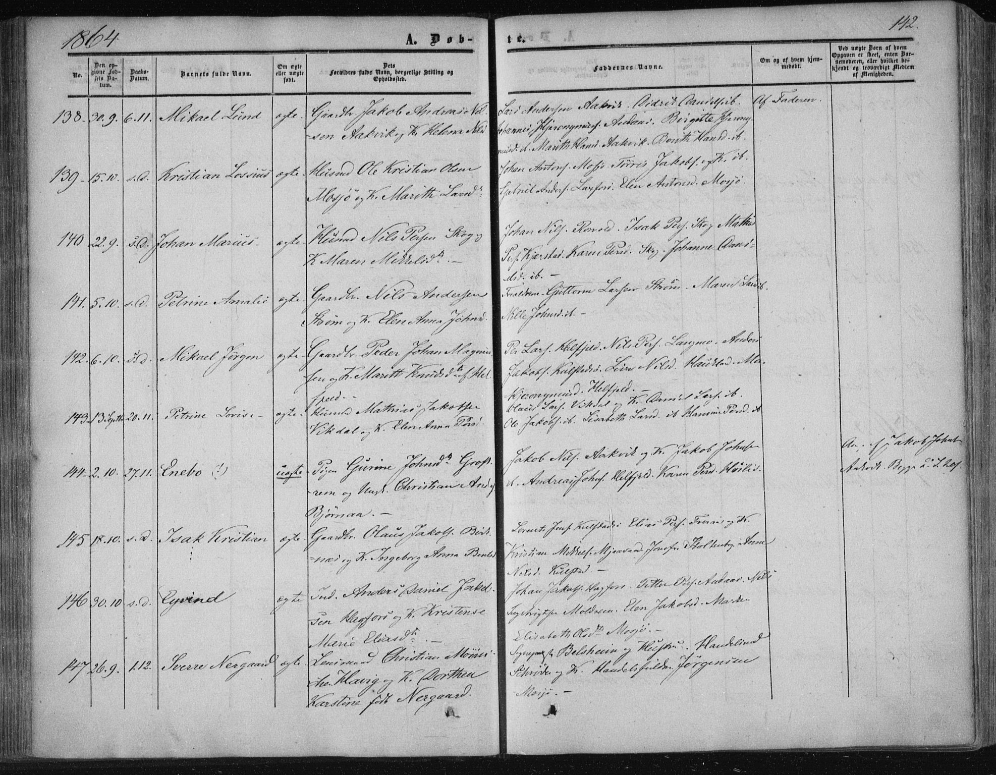Ministerialprotokoller, klokkerbøker og fødselsregistre - Nordland, SAT/A-1459/820/L0293: Parish register (official) no. 820A14, 1855-1865, p. 142