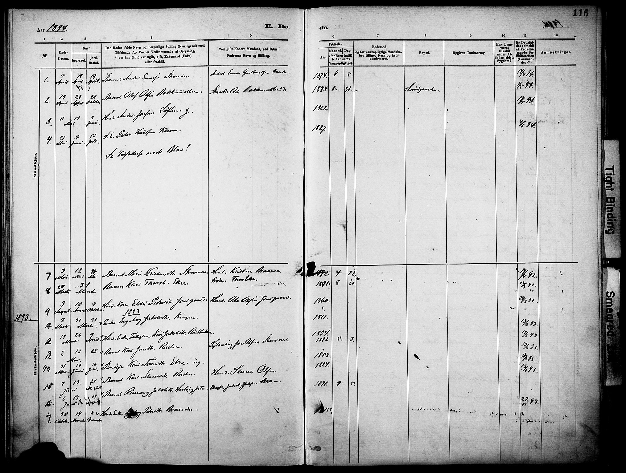 Vågå prestekontor, AV/SAH-PREST-076/H/Ha/Haa/L0010: Parish register (official) no. 10, 1887-1904, p. 116