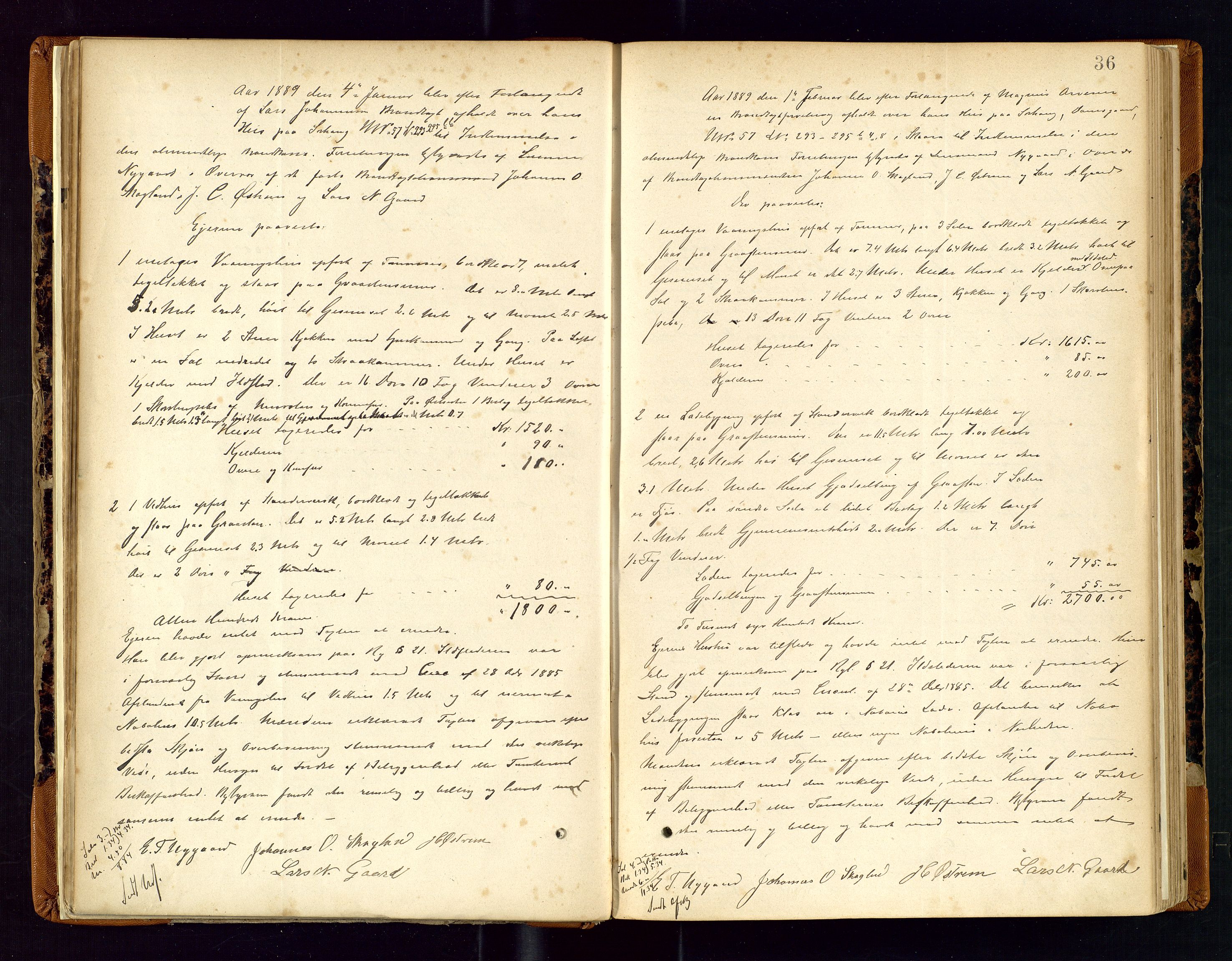 Torvestad lensmannskontor, SAST/A-100307/1/Goa/L0002: "Brandtaxationsprotokol for Torvestad Thinglag", 1883-1917, p. 35b-36a