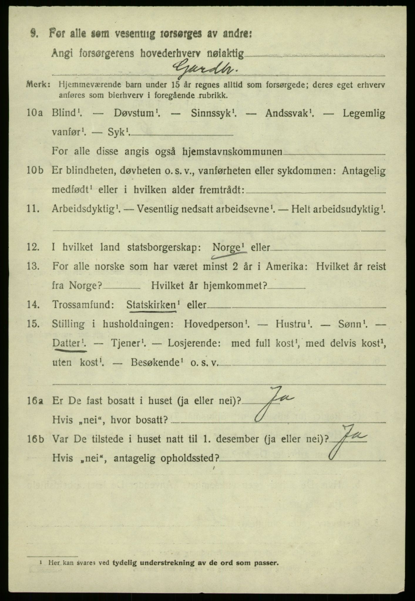 SAB, 1920 census for Modalen, 1920, p. 795