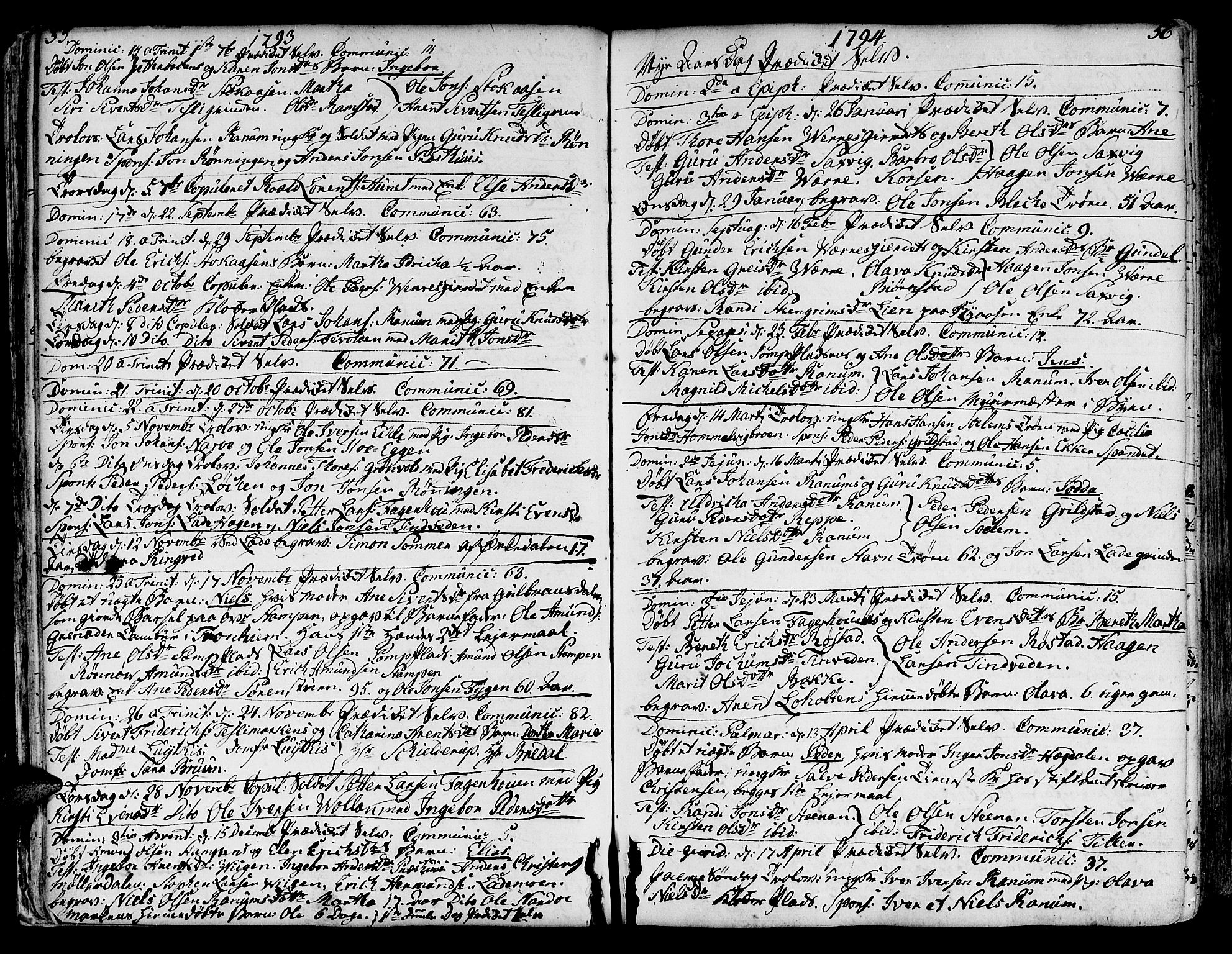 Ministerialprotokoller, klokkerbøker og fødselsregistre - Sør-Trøndelag, SAT/A-1456/606/L0280: Parish register (official) no. 606A02 /1, 1781-1817, p. 55-56