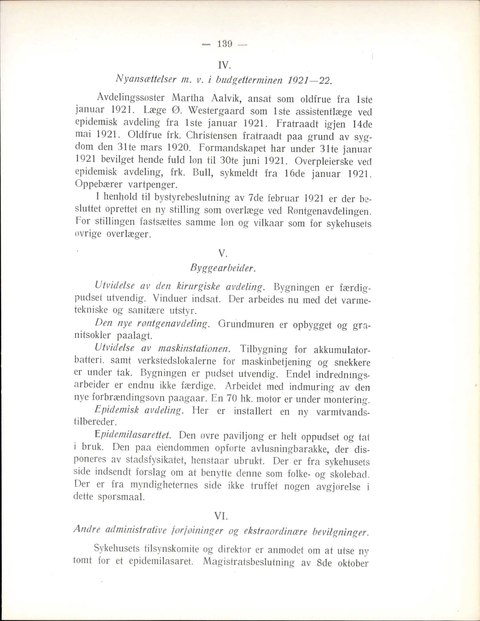 Haukeland Sykehus, Direktøren, BBA/A-2050.04/Æa/L0002: Årsberetninger 1914-1921, 1914-1921, p. 124