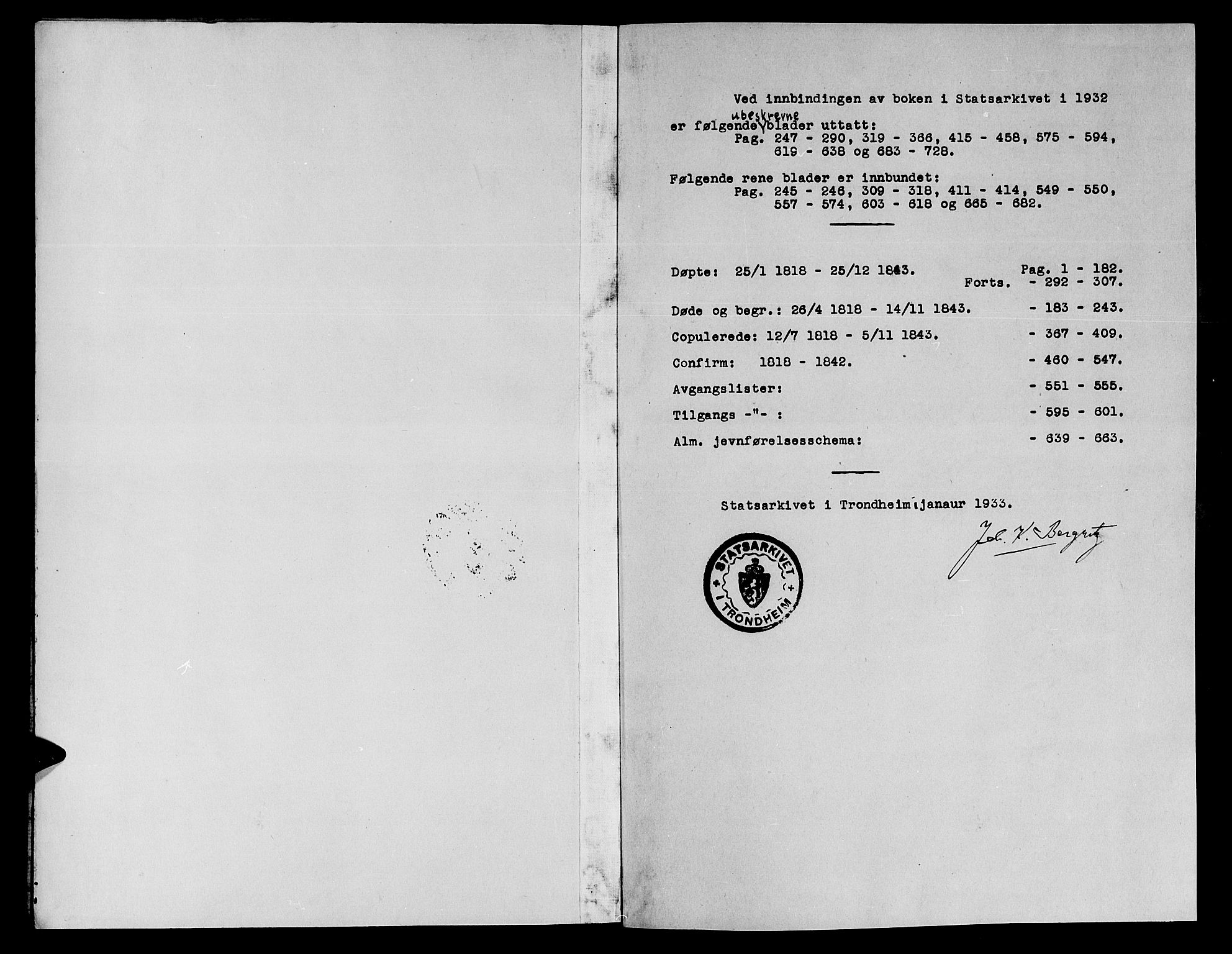 Ministerialprotokoller, klokkerbøker og fødselsregistre - Møre og Romsdal, AV/SAT-A-1454/557/L0679: Parish register (official) no. 557A01, 1818-1843